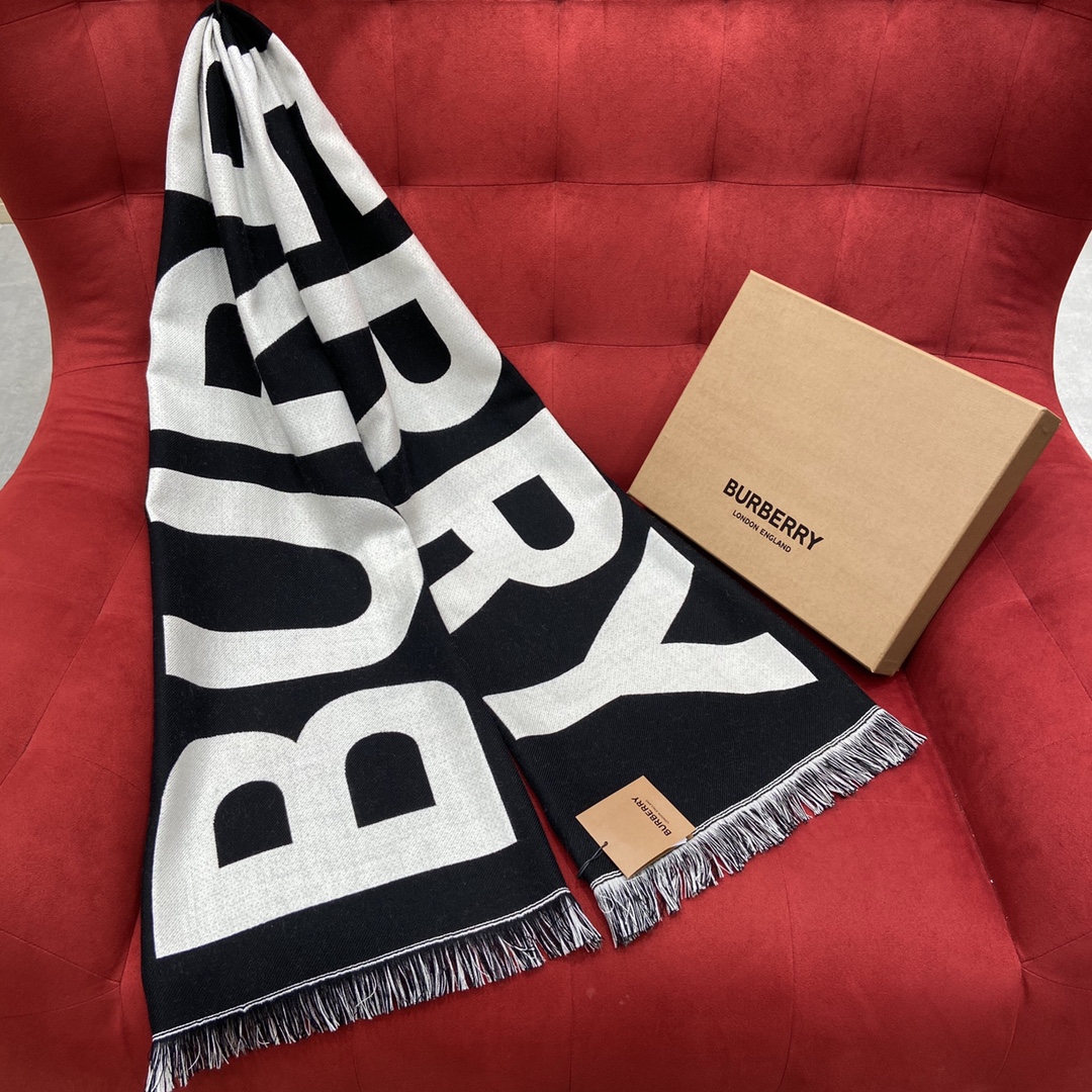 Burberry Classic Monogram Scarf 100% Wool