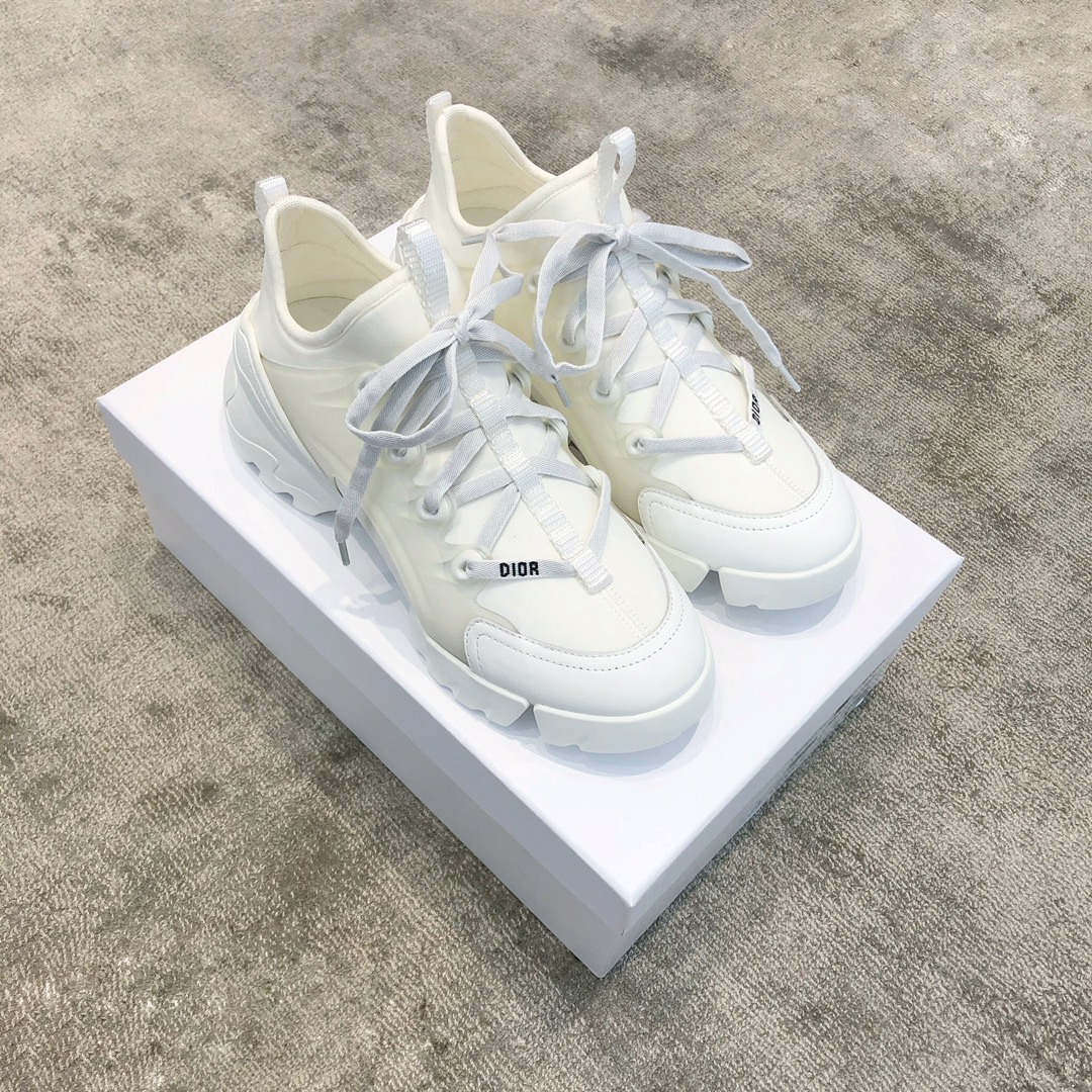 DIOR Imported Stretch Lycra TPU Outsole Kaleidoscope Print Sneakers White