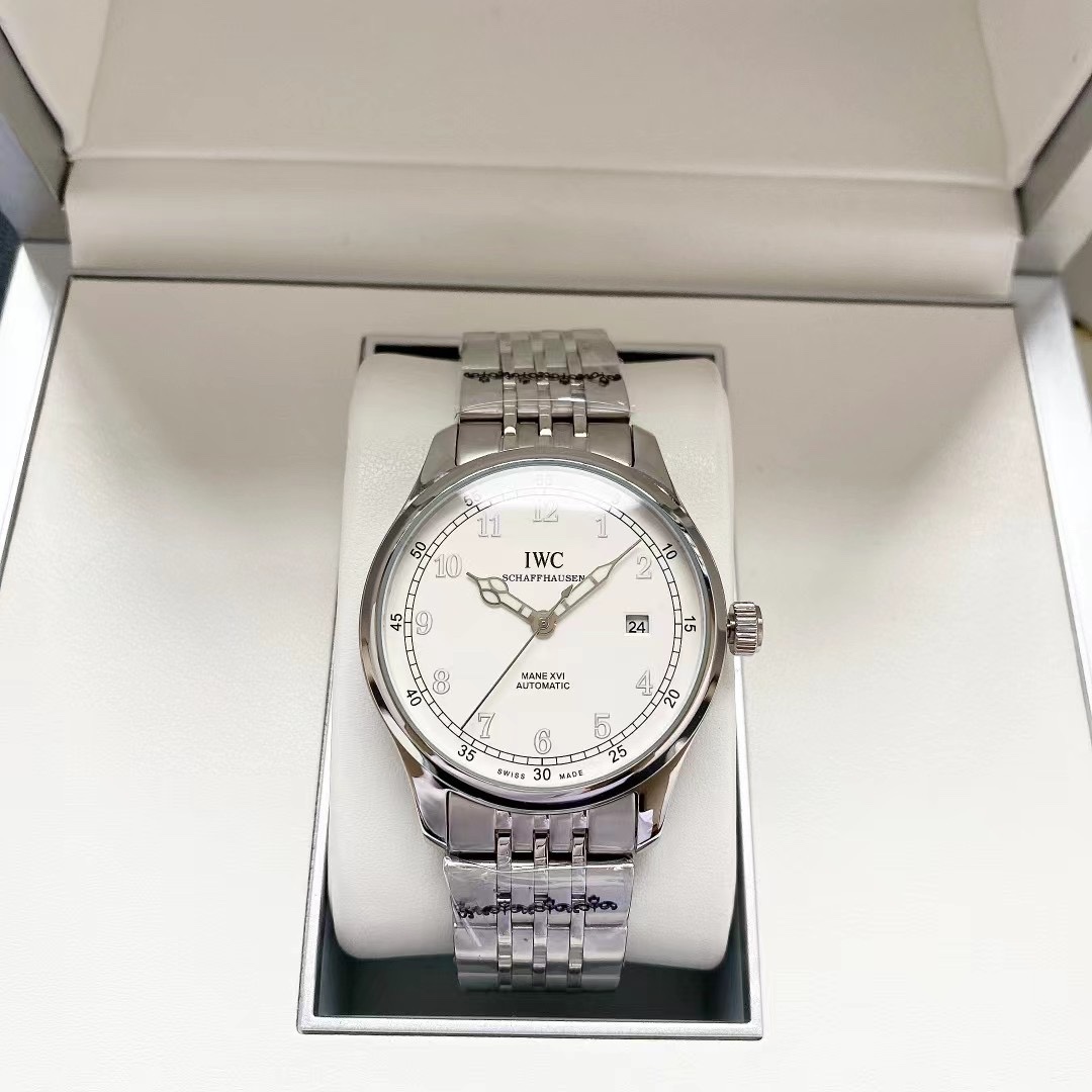 IWC- Fine men's watches Fully automatic mechanical movement, top 316 steel case and strap
