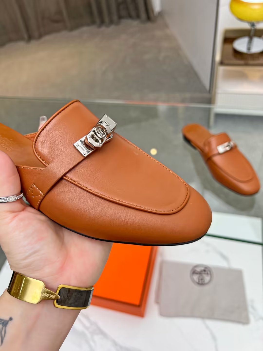 Hermes early spring new slippers