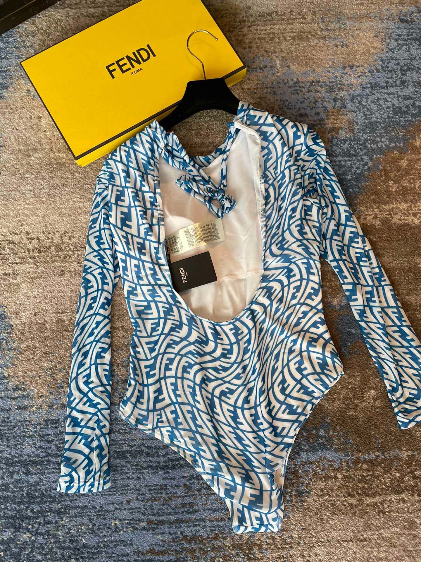 Fendi long-sleeved one-piece sun protection swimming costume