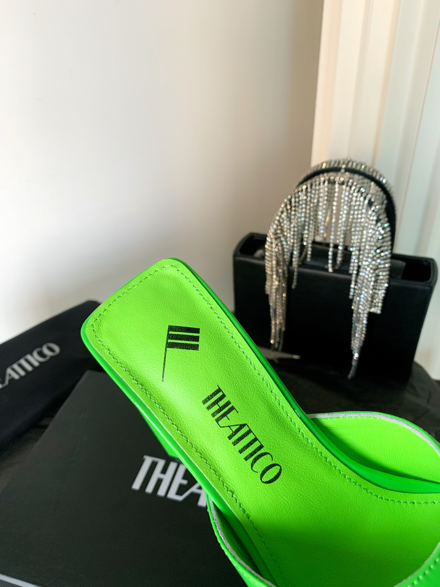 THE ATTICO | 𝟐𝟎𝟐𝟏/𝐒𝐒 𝐧𝐞𝐰 The attico triangle heel sandals lined with sheepskin leather genuine leather outsole