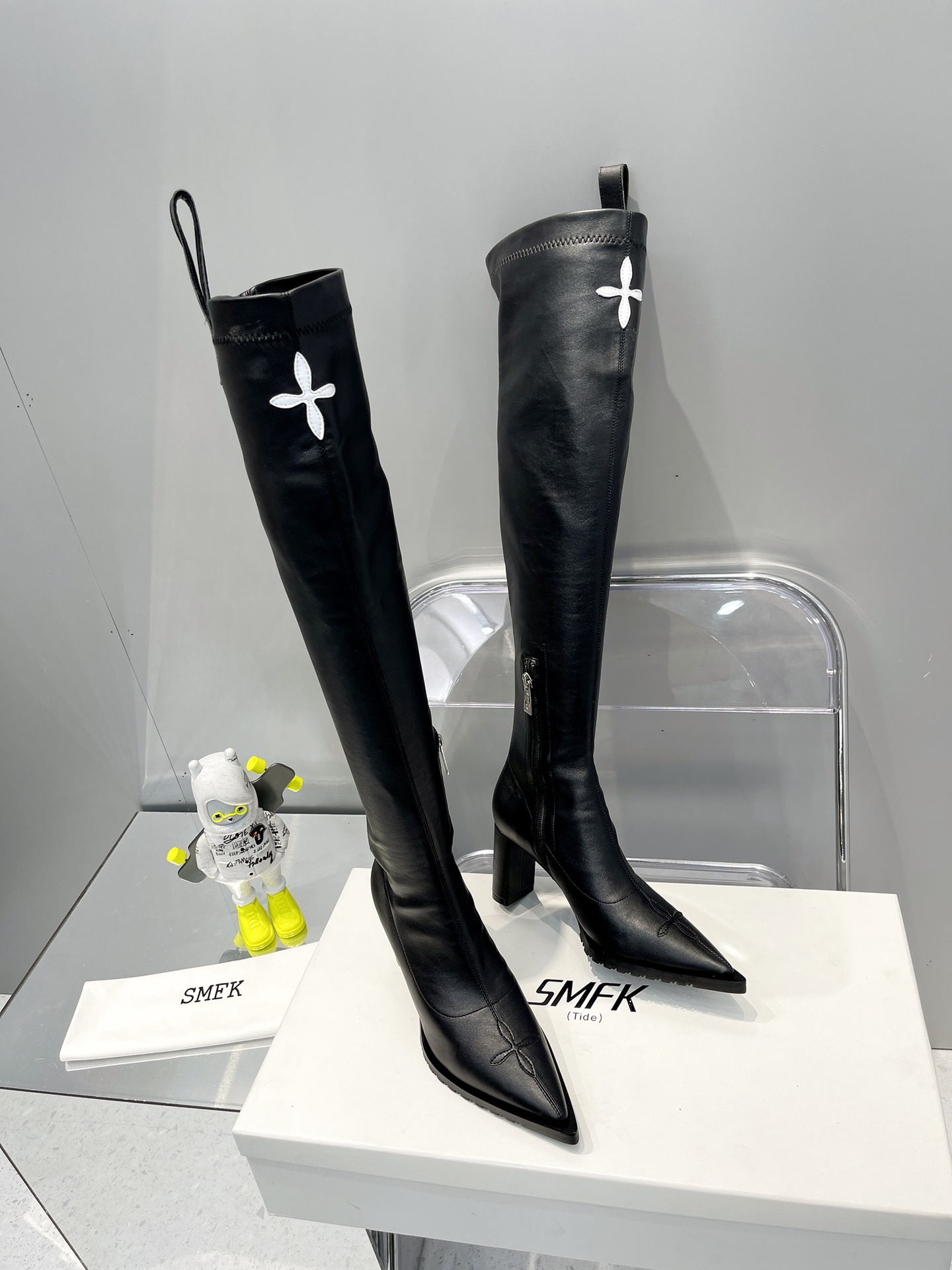 𝐒𝐌𝐅𝐊｜𝟐𝟎𝟐𝟐/𝐒𝐒 𝐧𝐞𝐰 The versatile minimalist style knee-high boots customized double-layer stretch suede upper