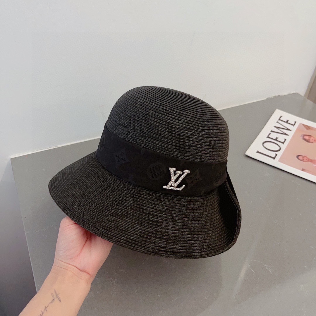 Louis Vuitton Straw Hat with Rolled Hem and Presbyopic Webbing
