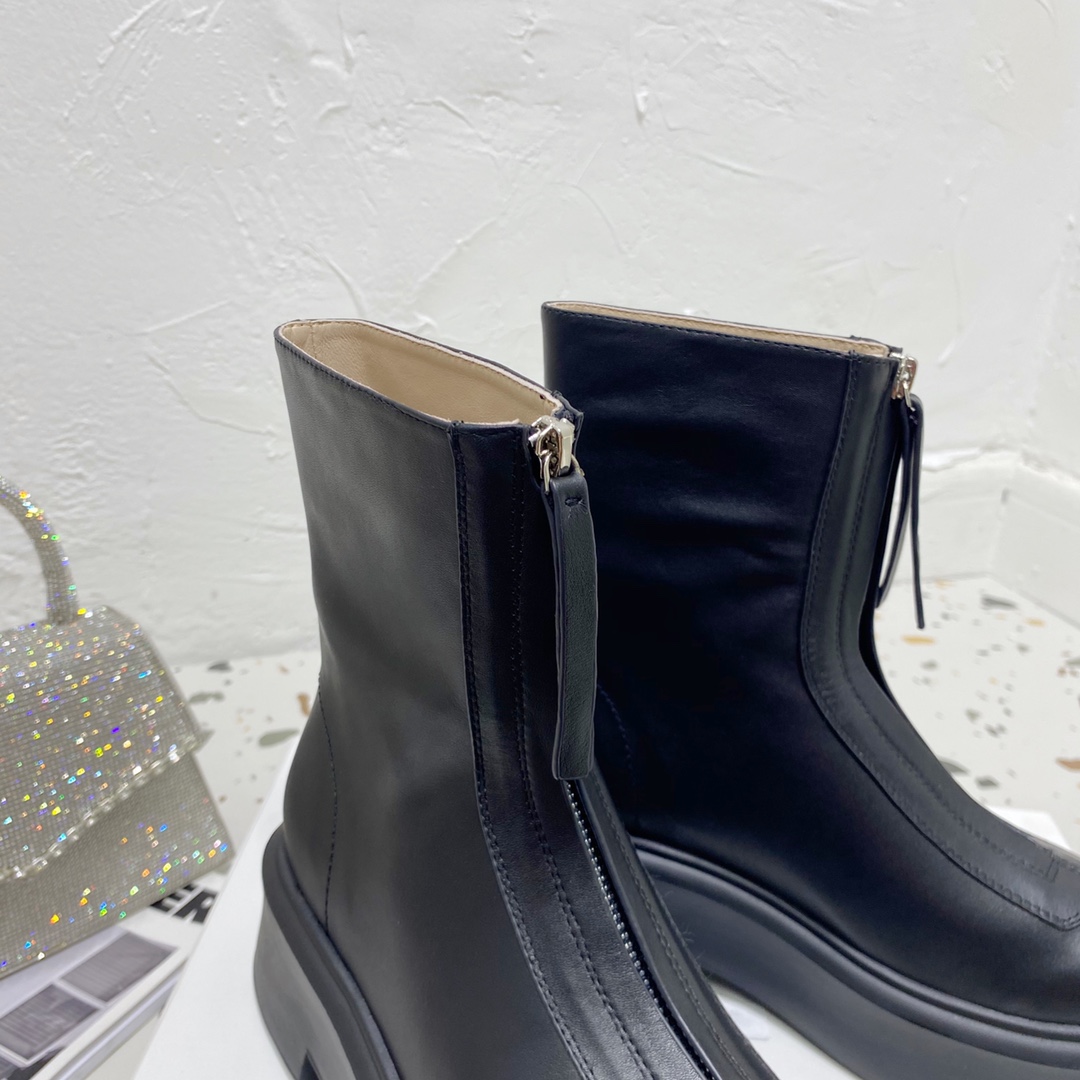 THE ROW - 2020 fall and winter classic thick-soled boots uppers original custom imported calfskin