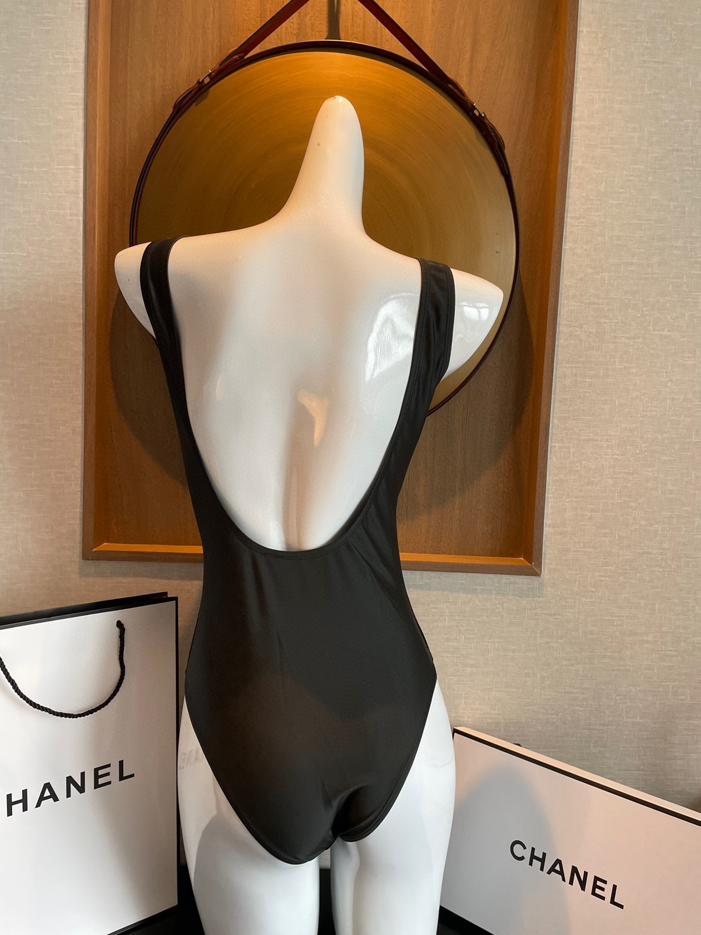 Chanel new black one-piece swimsuit