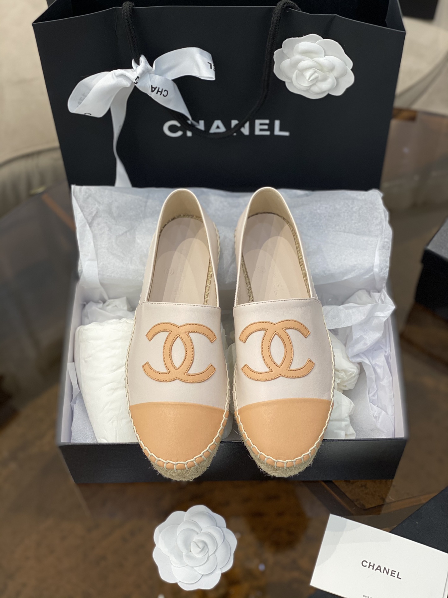 CHANEL fisherman shoes Chanel classic version of the original injection of rubber translucent rubber original color hemp sole