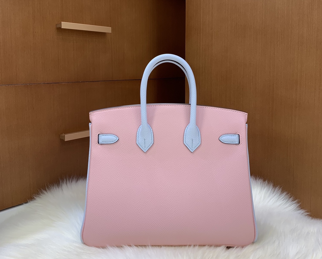 Birkin 25cm epsom leather 3Q powder ➕ haze blue gold buckle