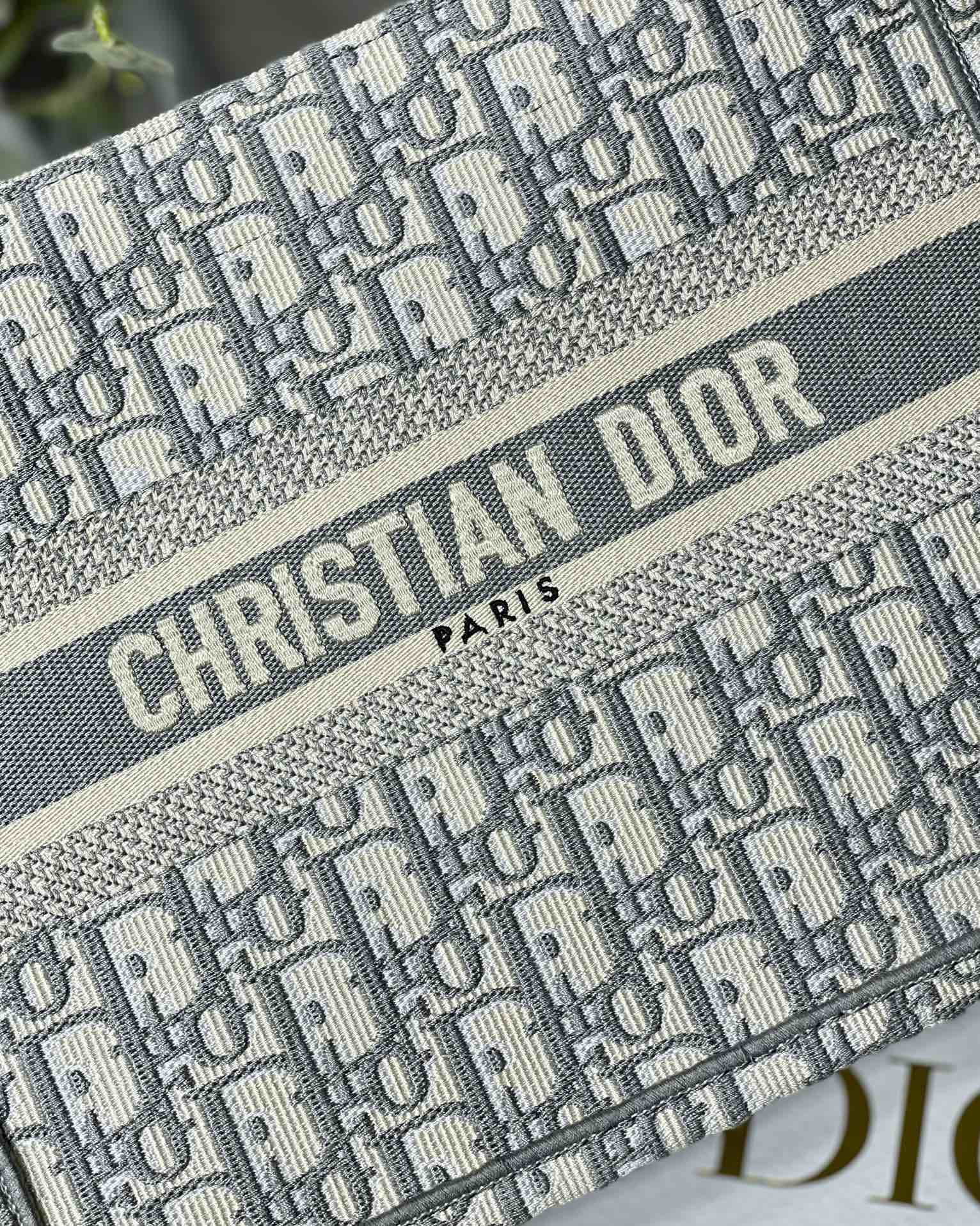 DIOR TOTE Classic Grey Embroidery