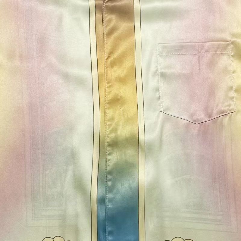 Casablanca dream beach silk color printed shirt expensive summer street shirt