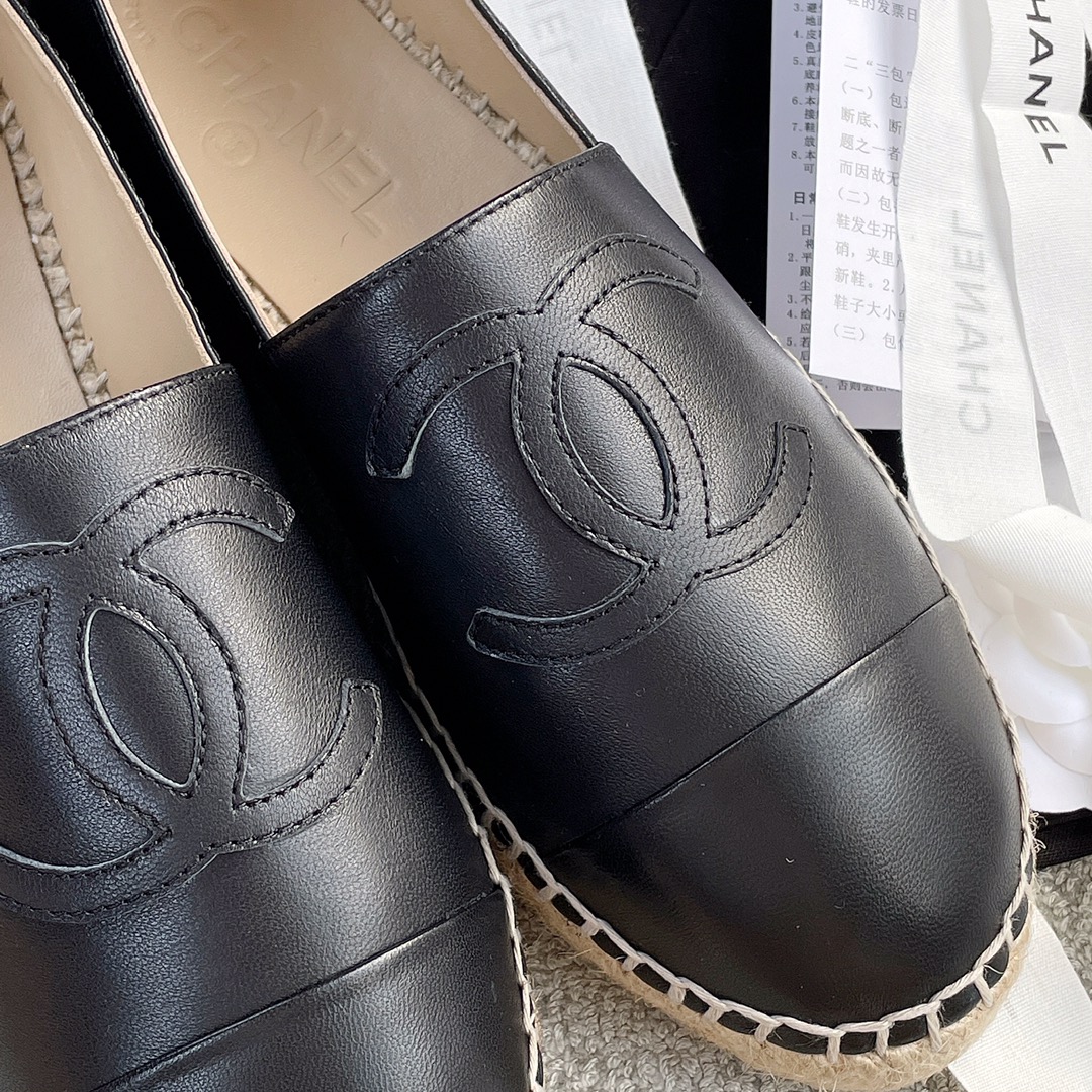 CHANEL fisherman shoes custom mixed sheepskin imported leather embryo leather upper soft inner cushion sheepskin