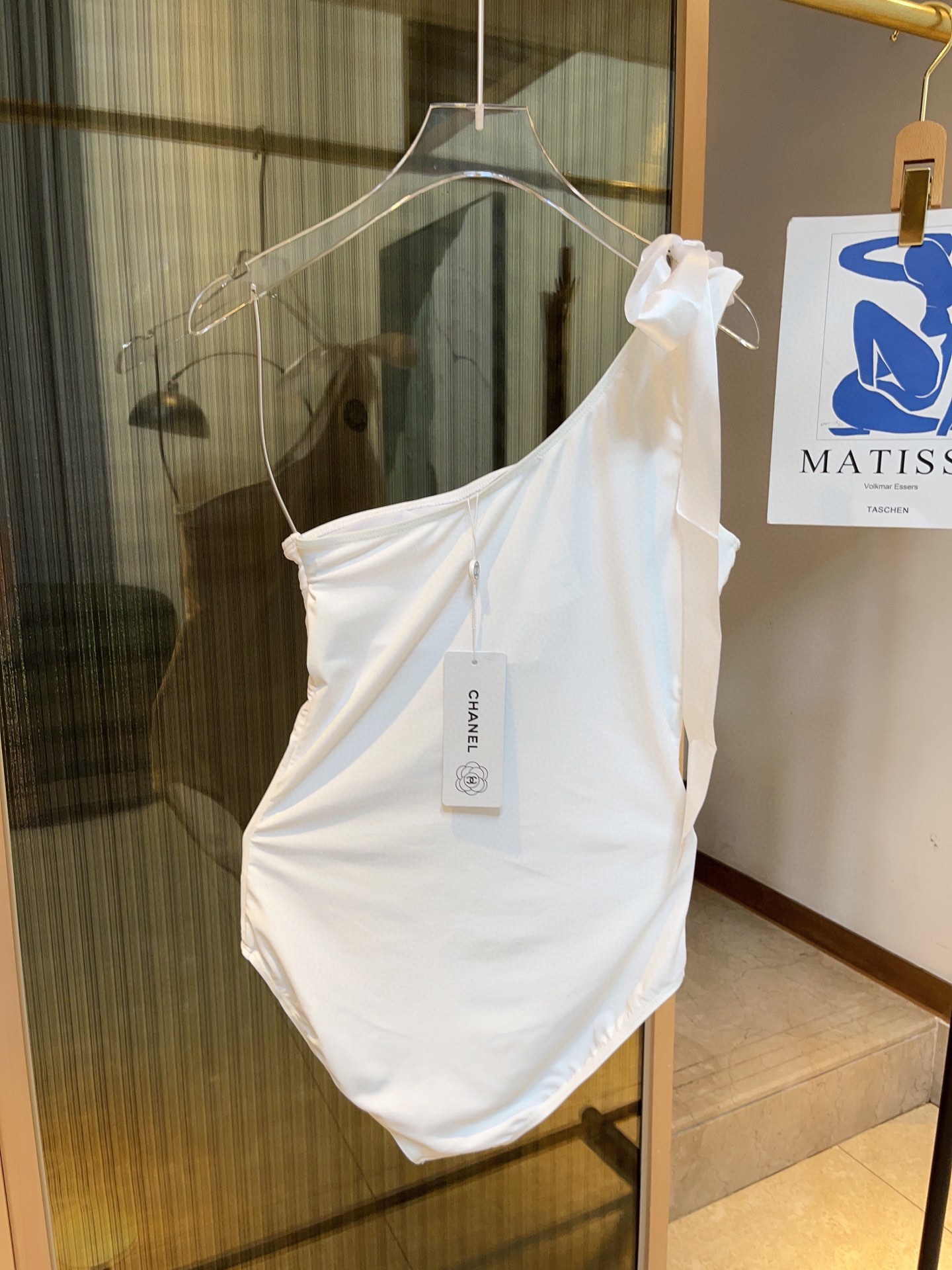 Chanel New one-piece swimming costume with one shoulder