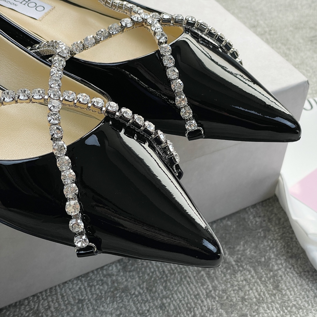Jimmy Cho*o rhinestone pointed shoes