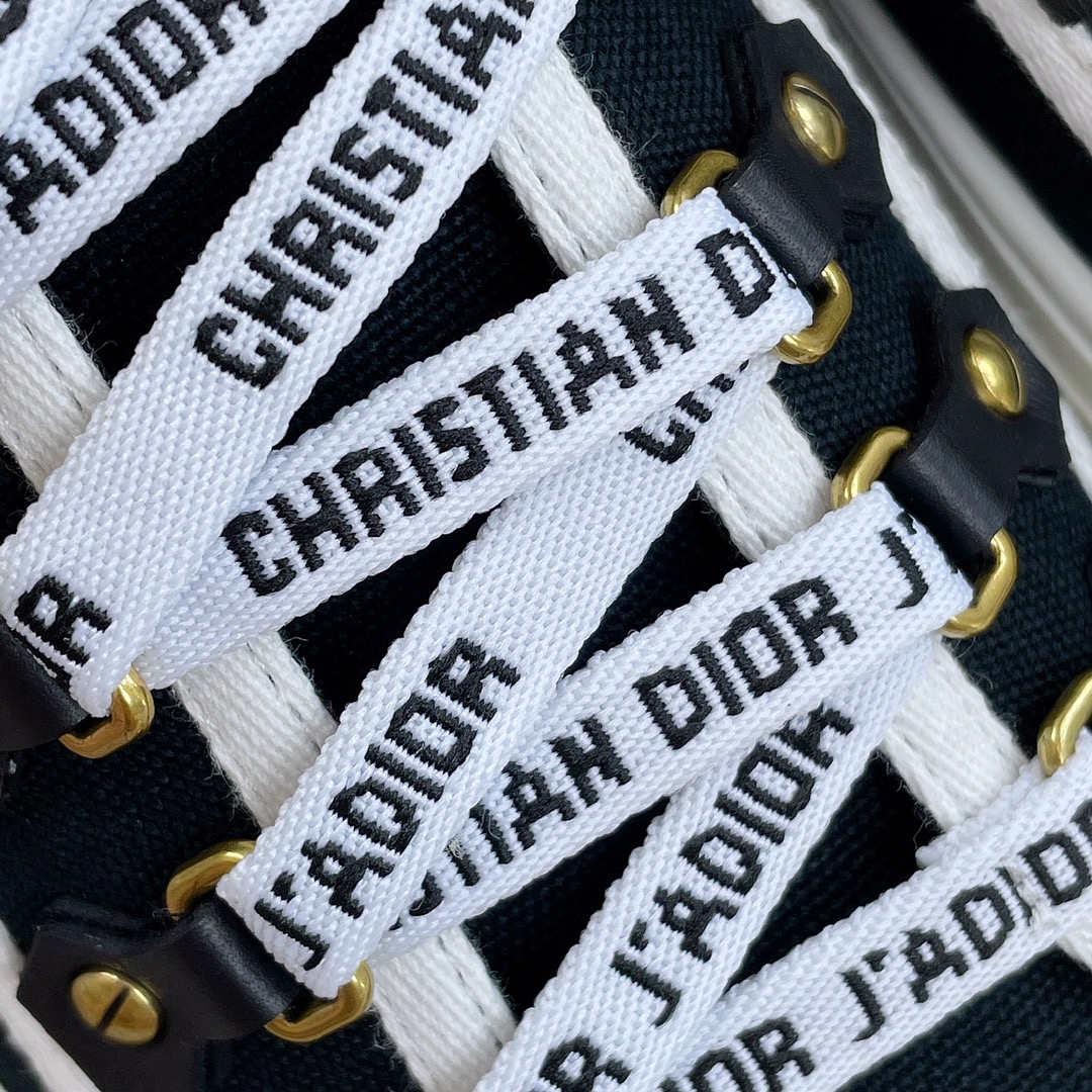 DIOR Canvas half slipper Water-dyed sheepskin lining TPU outsole Black canvas