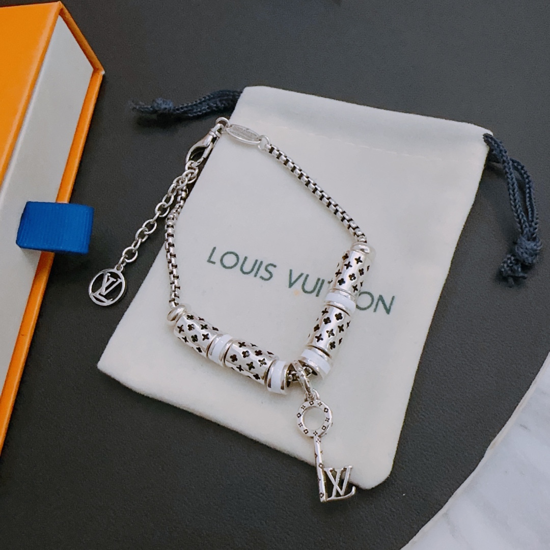 Louis Vuitton vintage silver bracelet couple's version 22cm20cm18cm changeable length