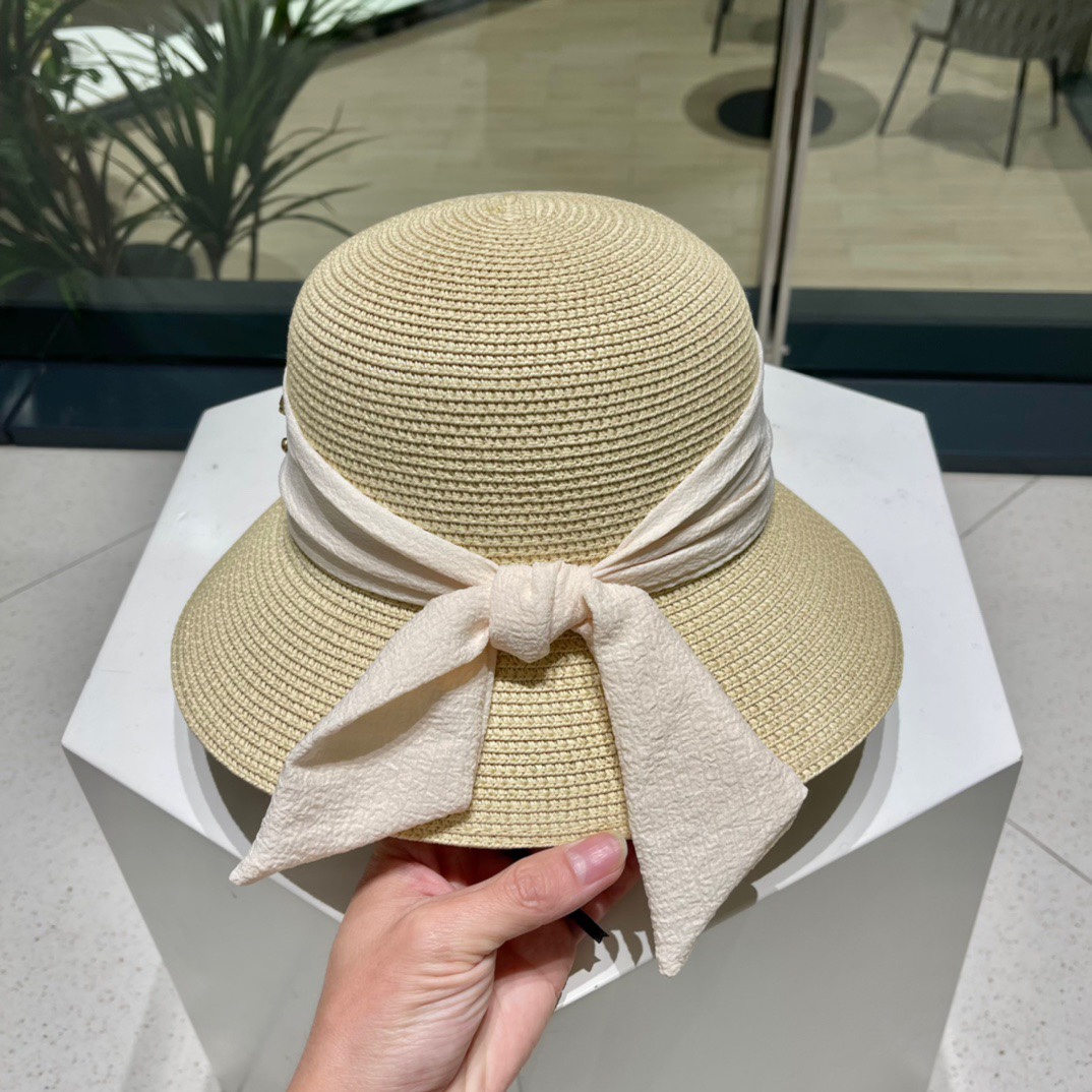Chanel2023's new straw sunshade straw hat basin