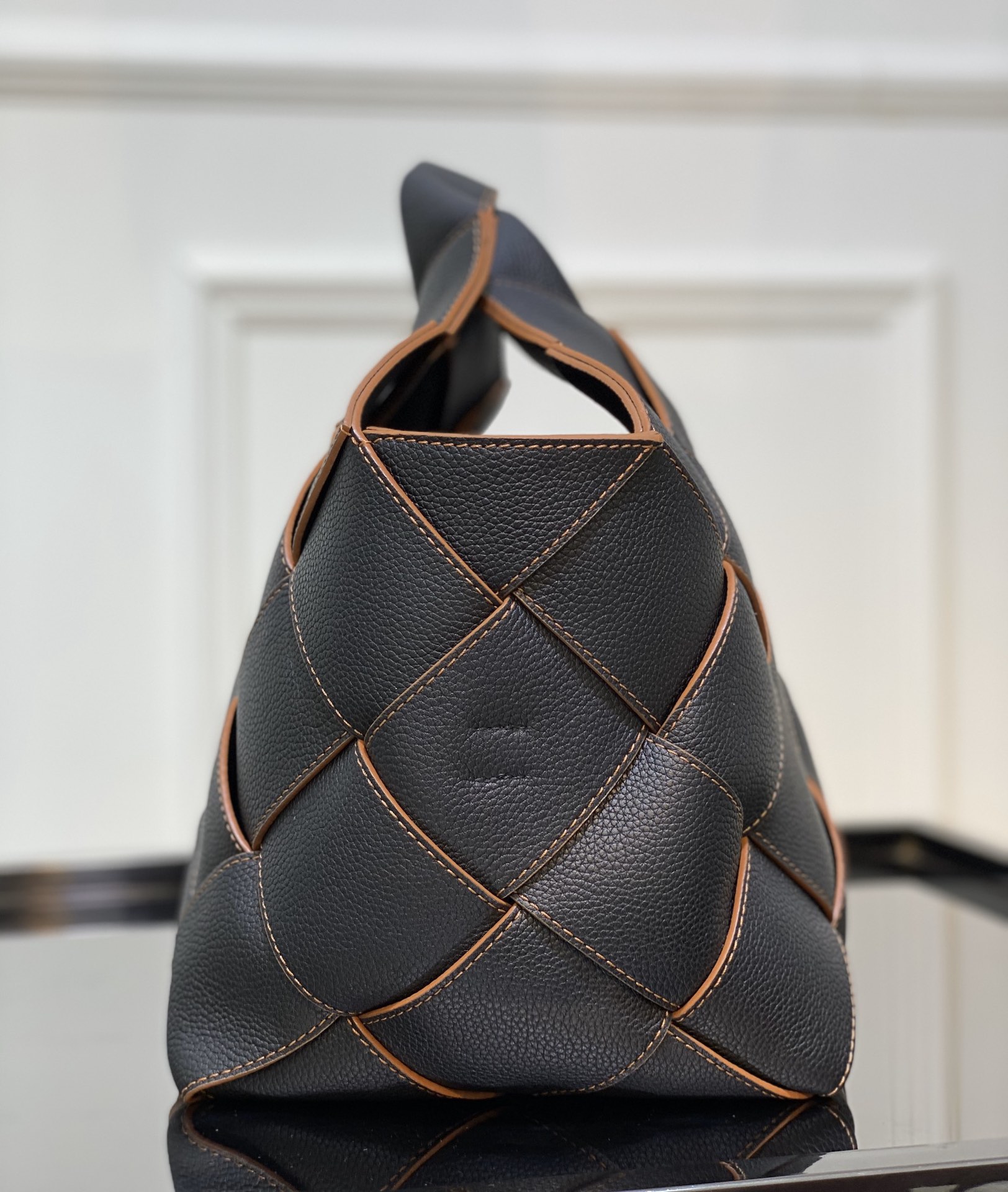 LOEWE Woven Basket Gingham Bag #10118