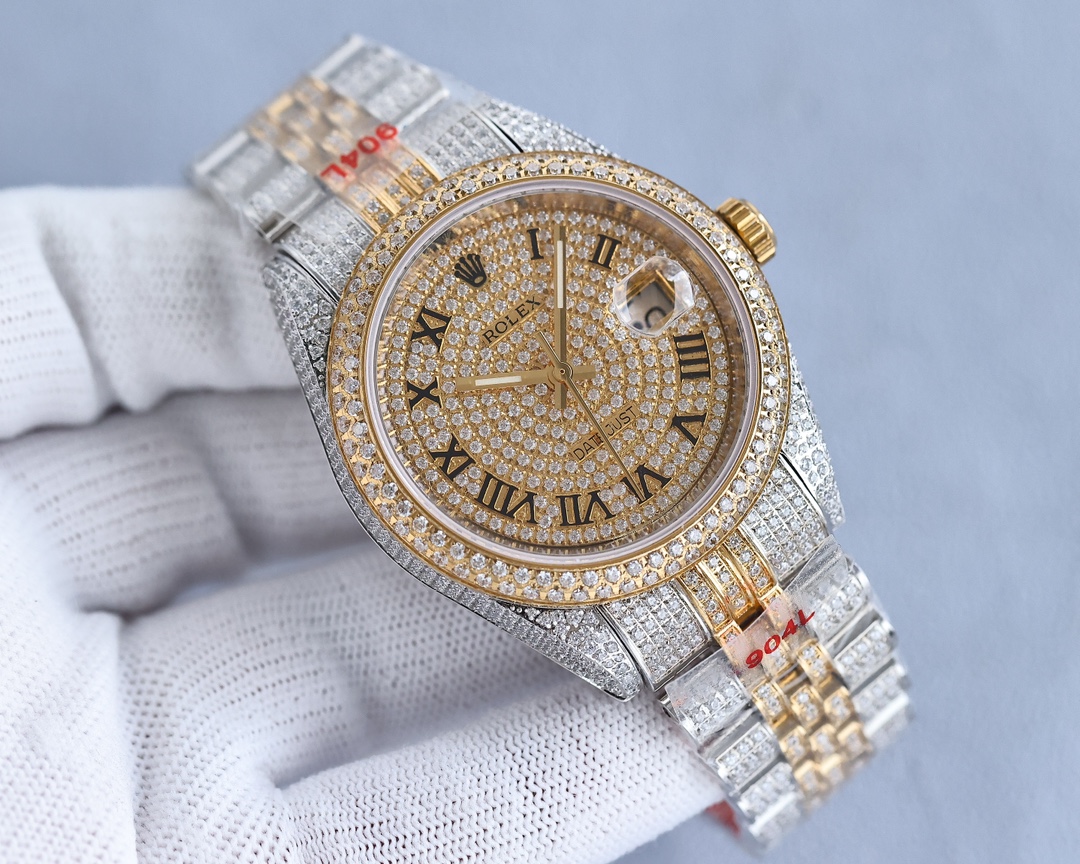 Rolex full diamond local luxury version 18k nanotechnology