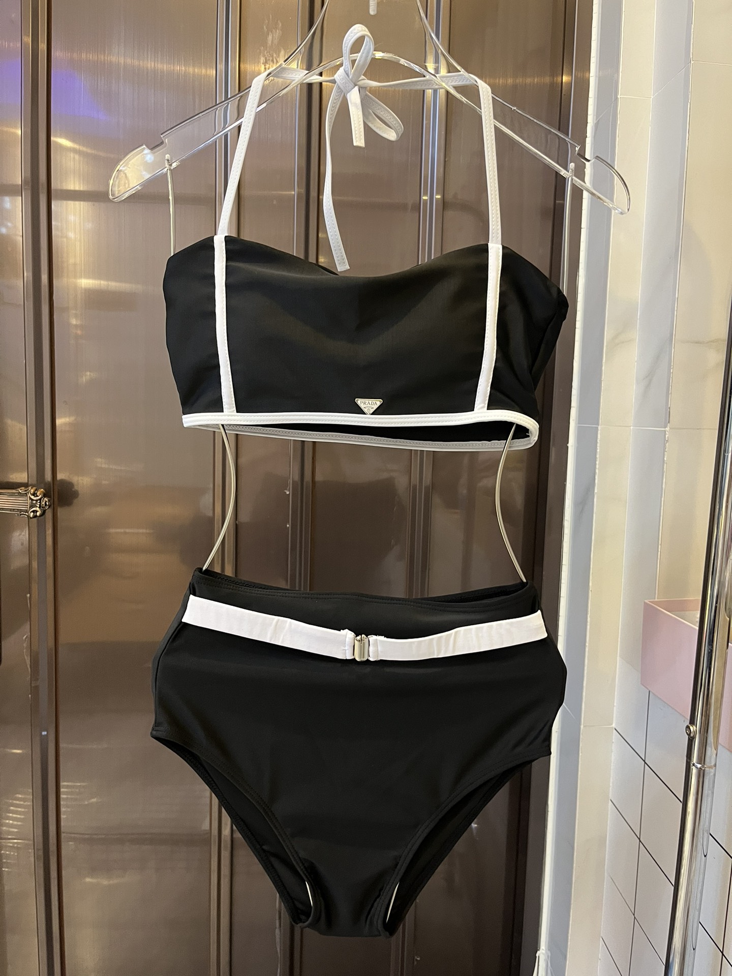 Prada Printed high stretch fitness yoga wear sports suit swimming costume bikini