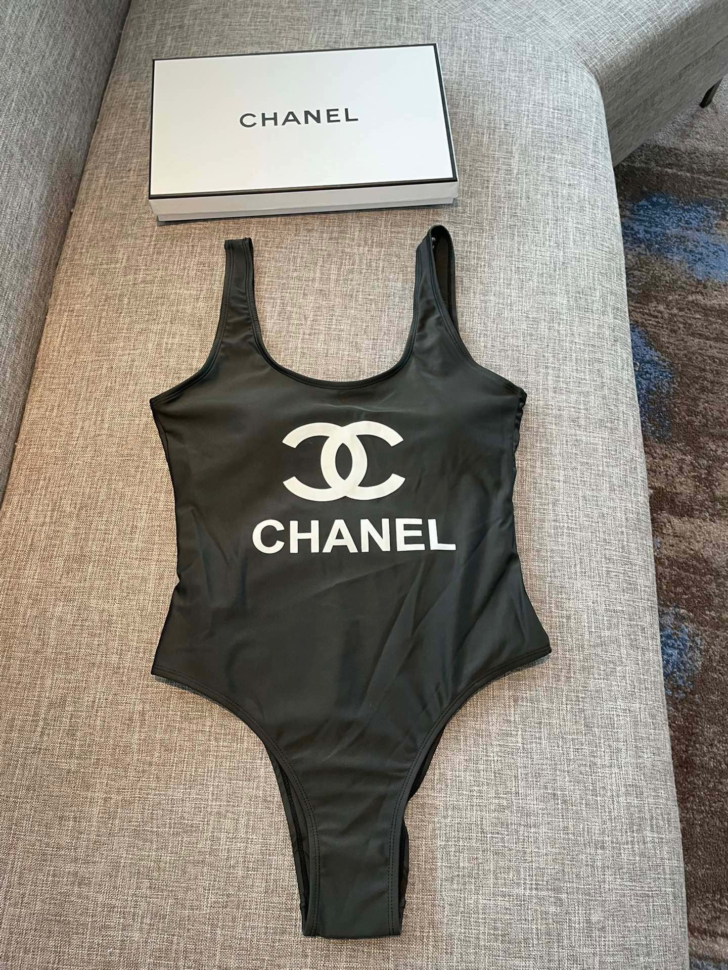 Chanel new black one-piece swimsuit