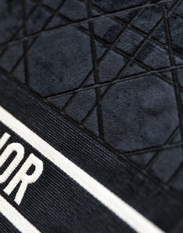 DIOR TOTE embroidered vine check black