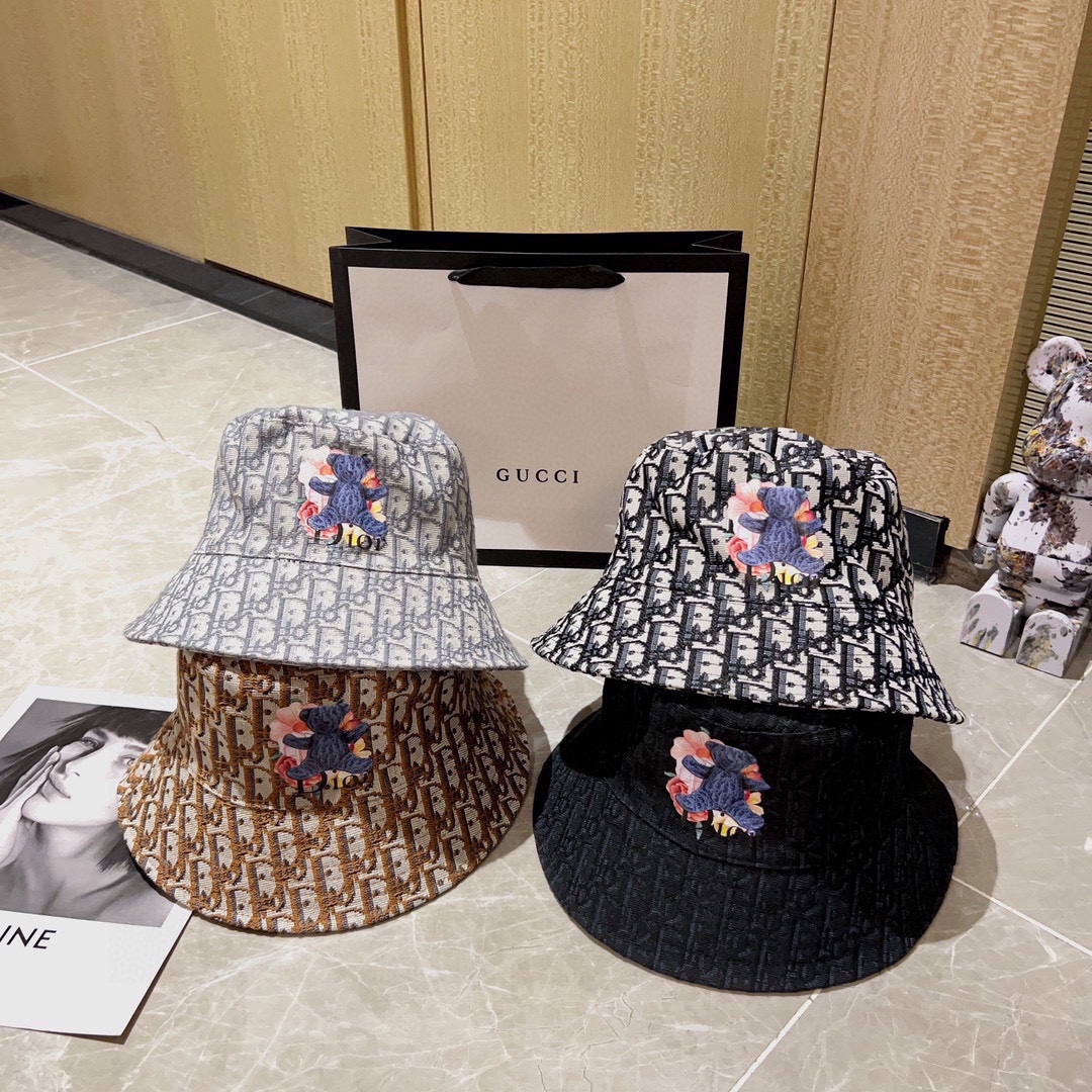[DIOR Dior] 2023 spring and summer classic old flower fisherman hat