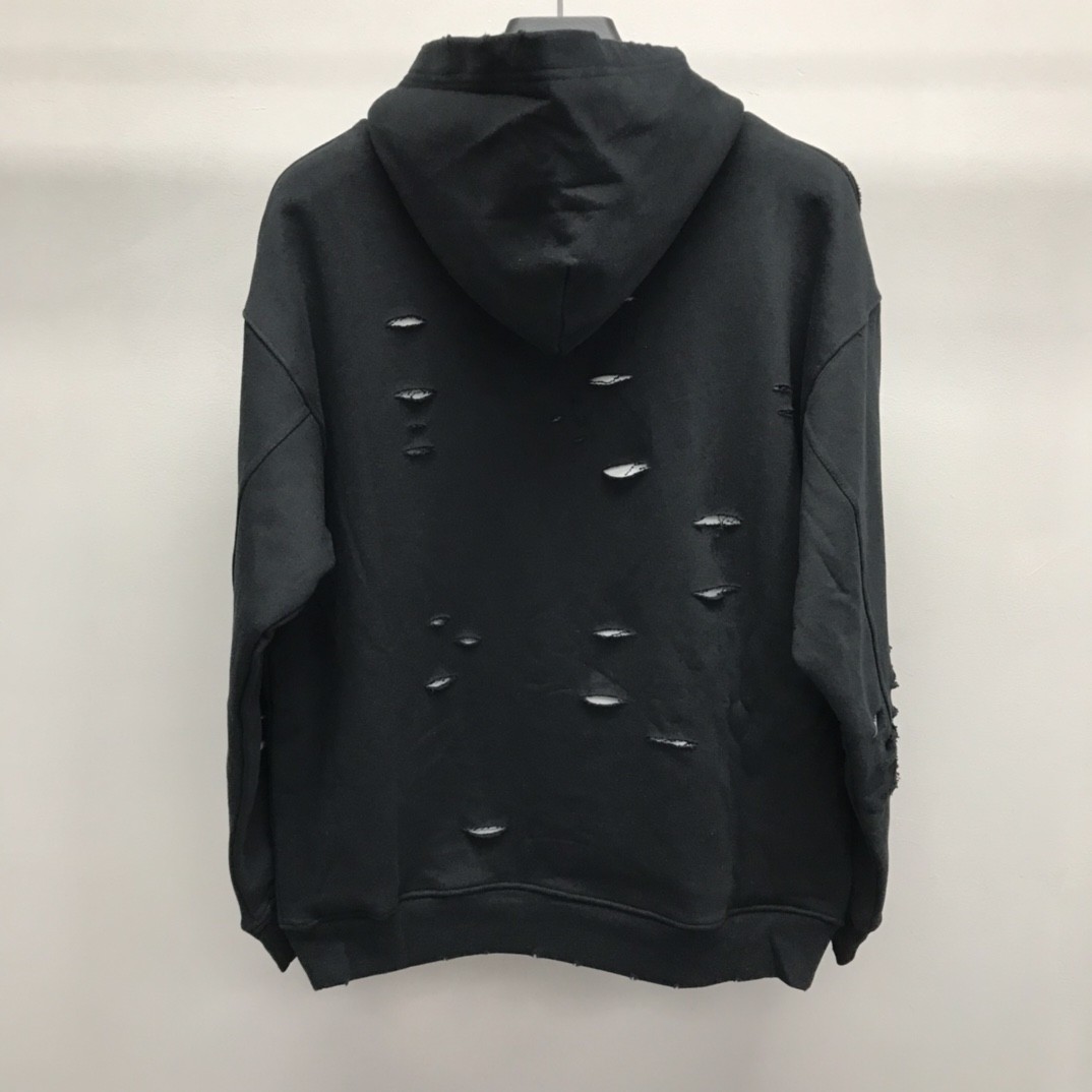 Balenciaga ripped double layer hoodie