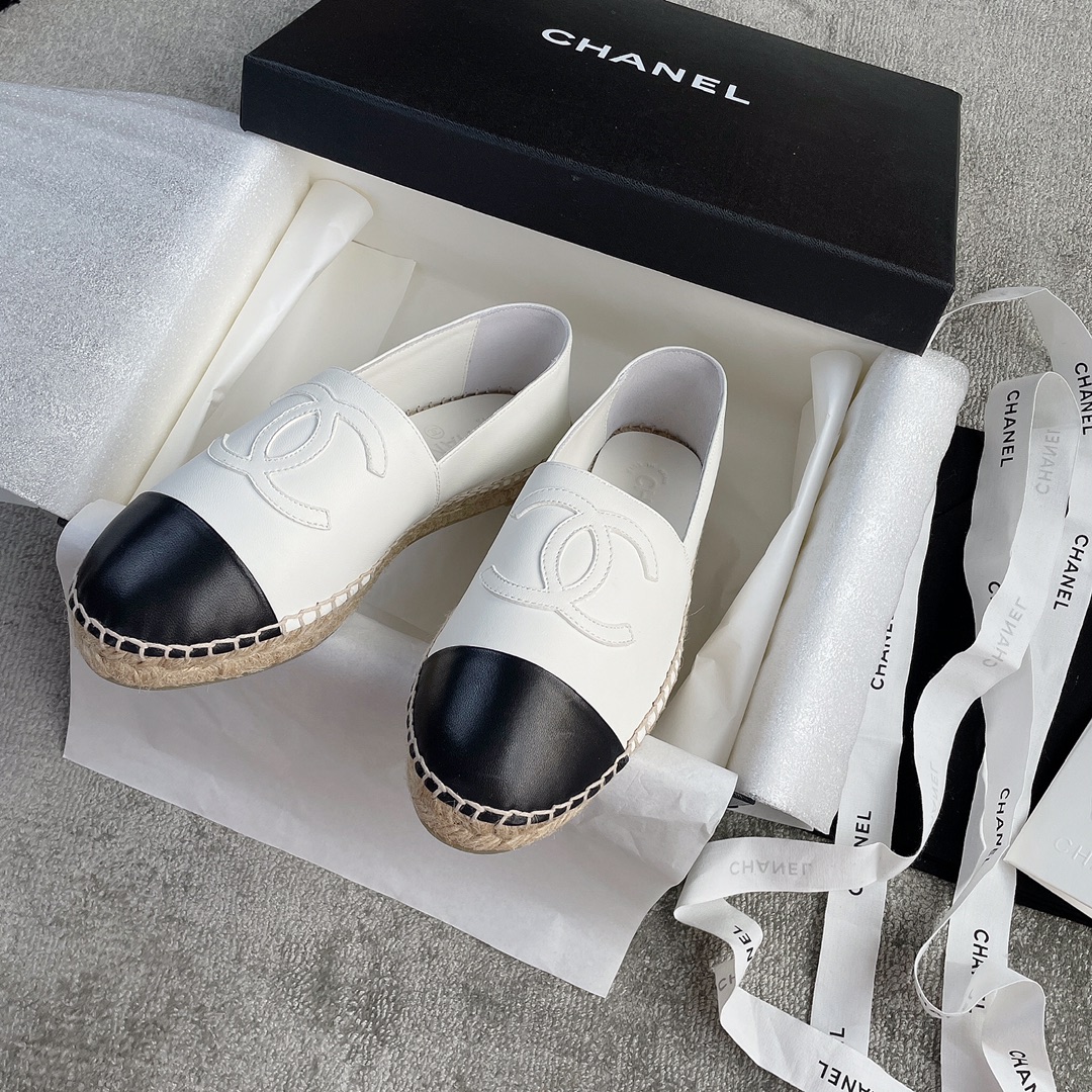 CHANEL fisherman shoes custom mixed sheepskin imported leather embryo leather upper soft inner cushion sheepskin