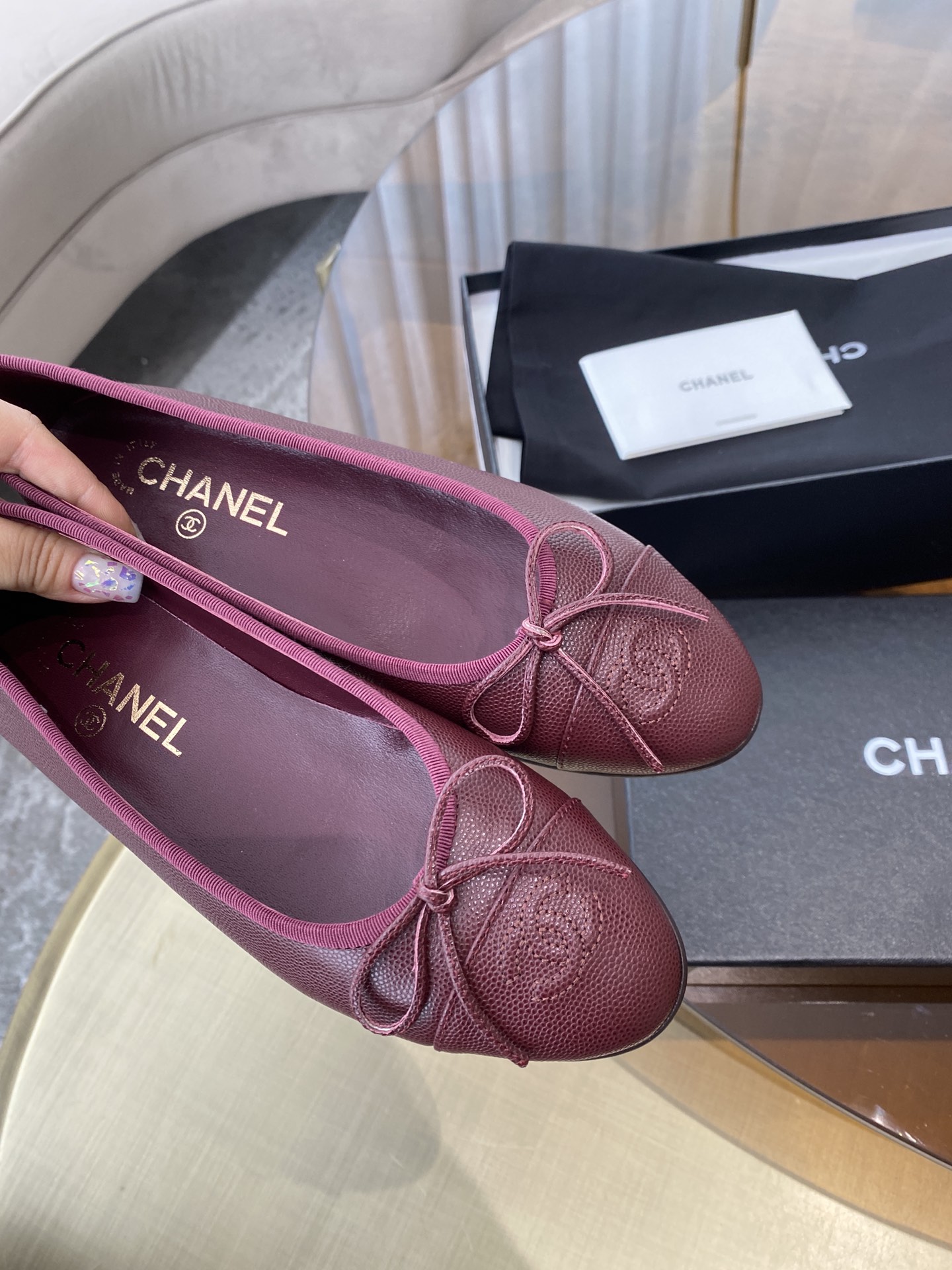 CHANEL ballet shoes Imported custom leather Italy imported leather outsole