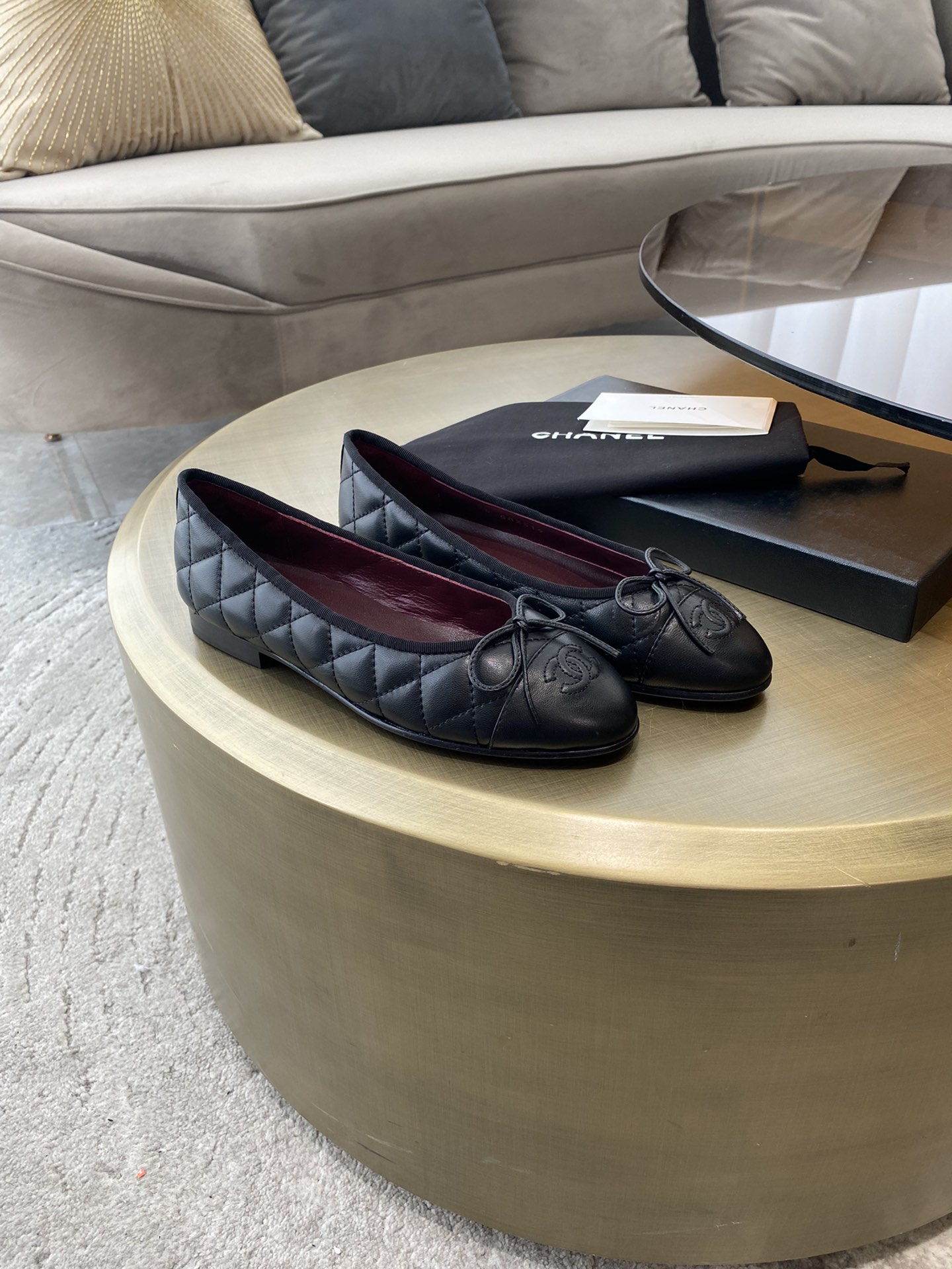 CHANEL ballerinas are timeless classics. Stay elegant Imported water-dyed sheepskin