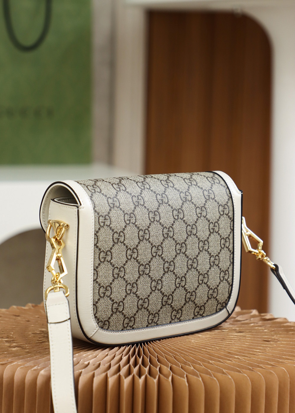 GUCCI 𝟭𝟵𝟱𝟱 𝙈𝙞𝙣𝙞 Horsebit Buckle Series Genuine Leather #658574#