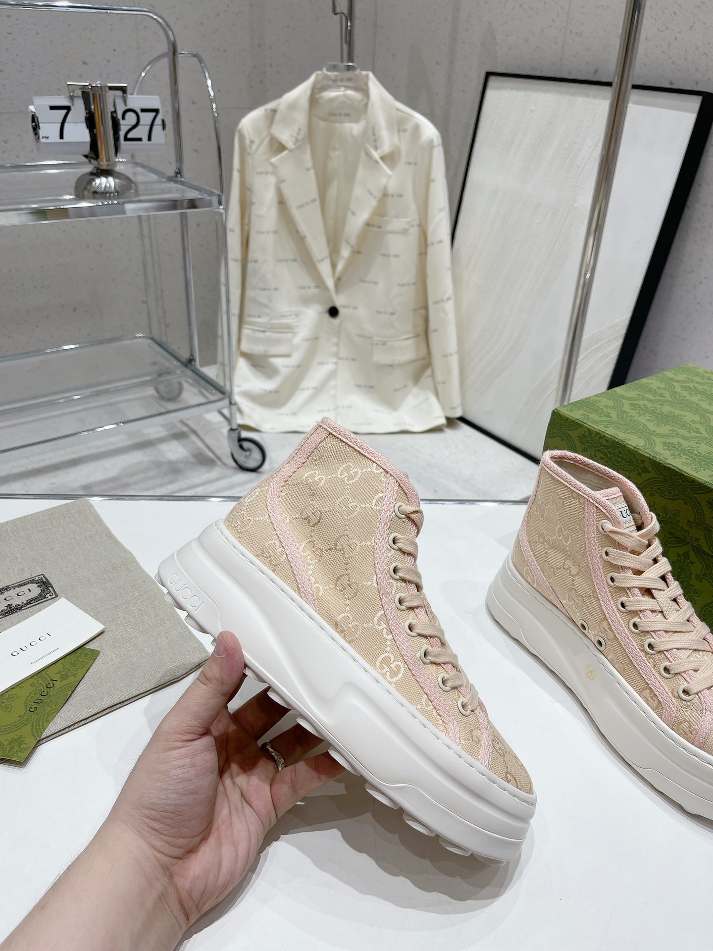 Gucci Explosive Presbyopia Canvas Casual Platform Shoes