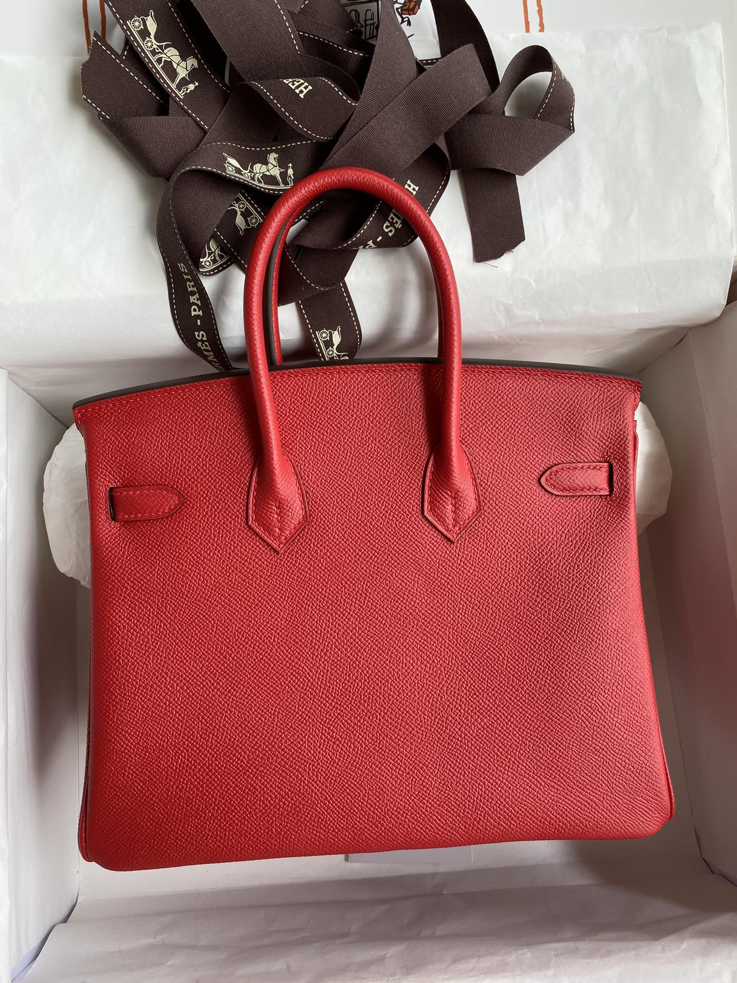 Birkin 25cm Epsom Leather National Flag Red Gold Buckle