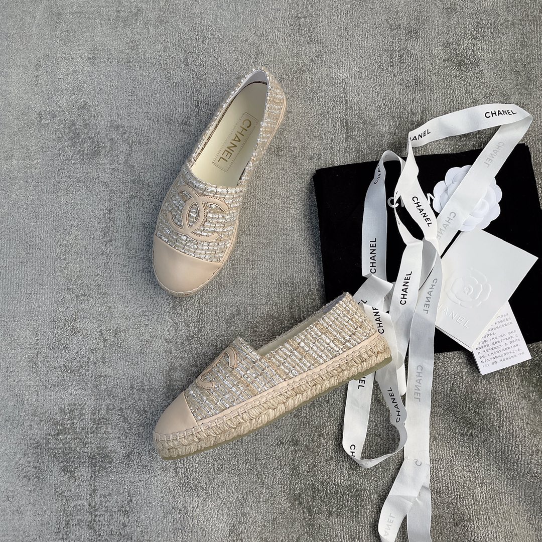 CHANEL fisherman shoes custom mixed sheepskin imported leather embryo leather upper soft inner cushion sheepskin