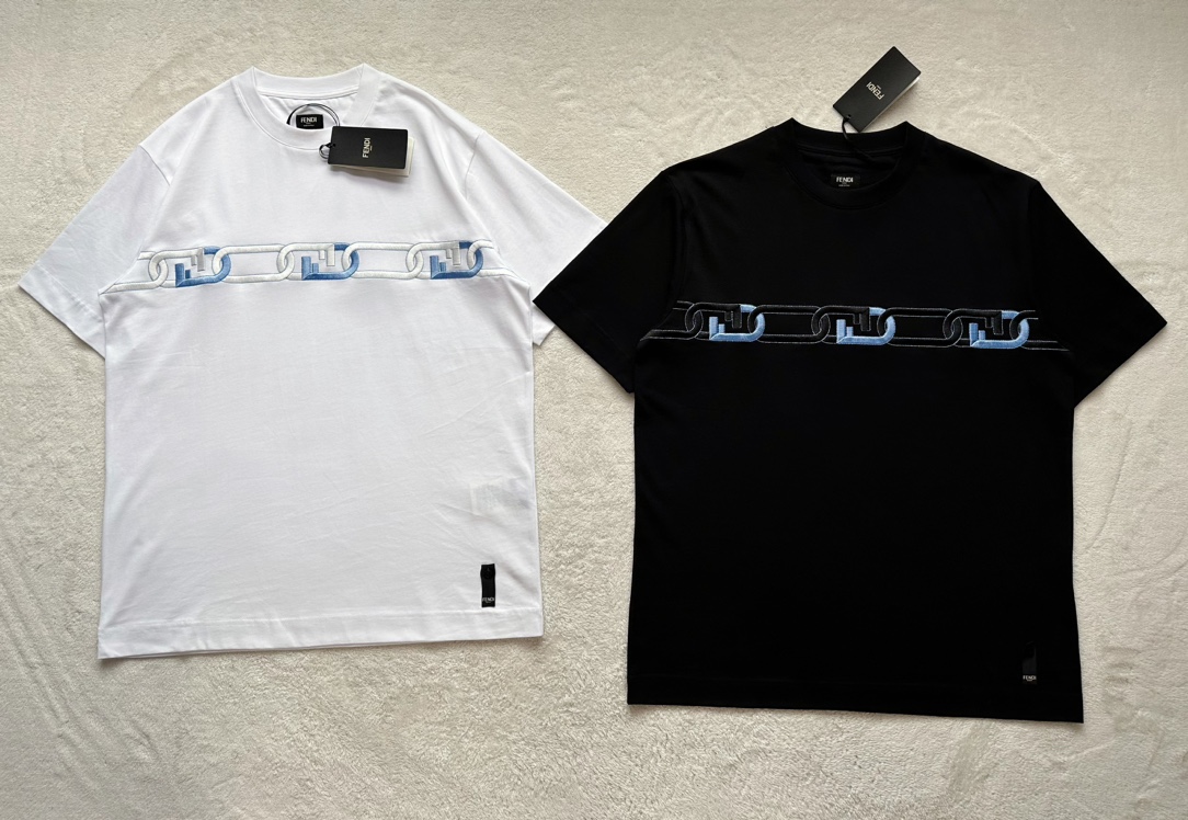 Fendi...O'Lock Large Embroidered T-Shirt