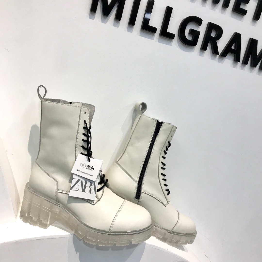 ZARA imported cowhide single-layer lining Martin boots