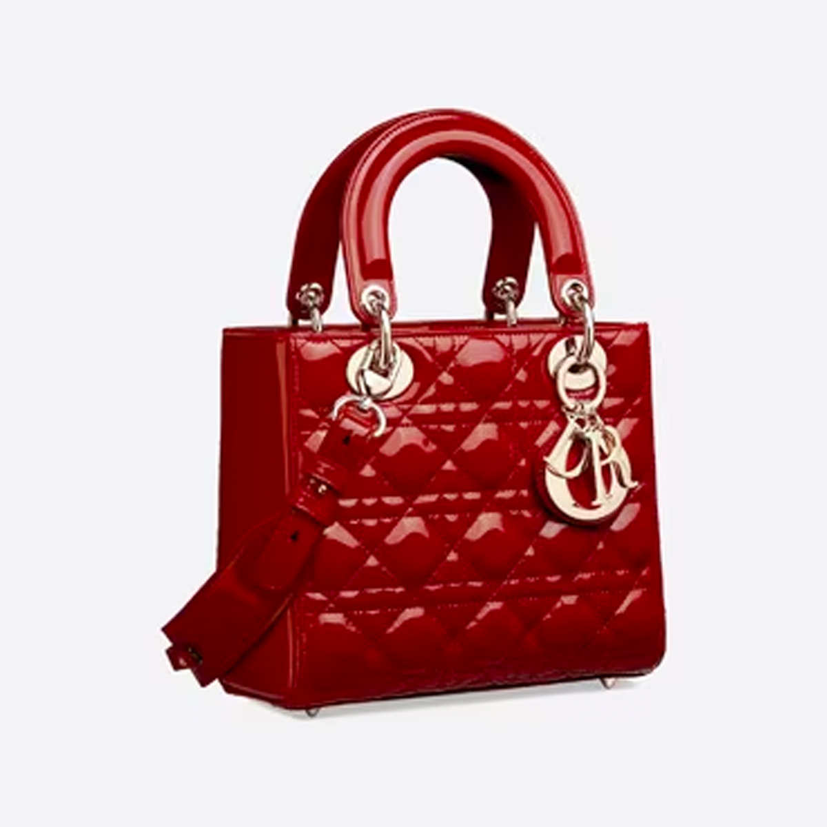 Lady Dior In Stock ❖ Patent Leather Cherry Red