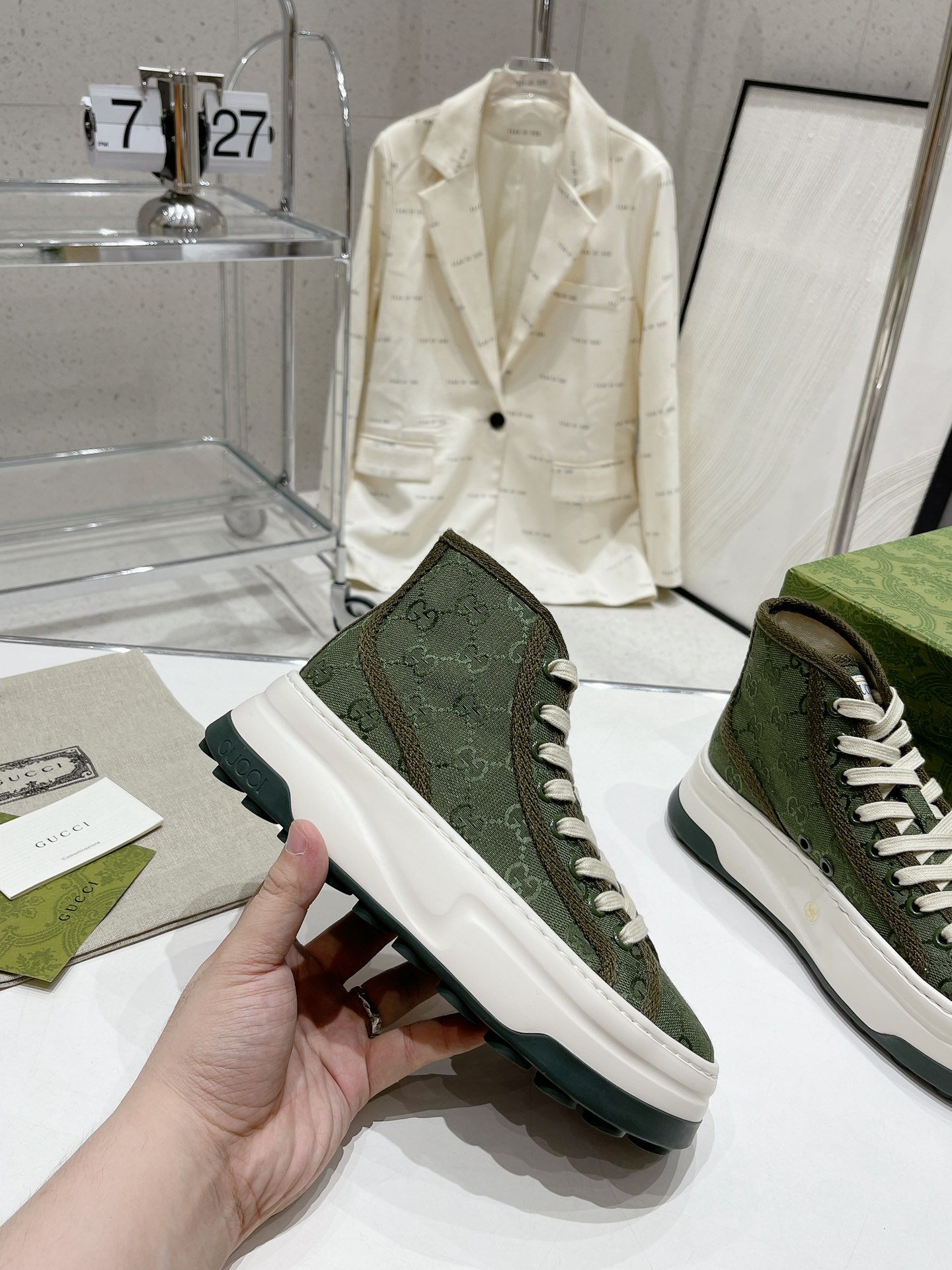 Gucci Explosive Presbyopia Canvas Casual Platform Shoes