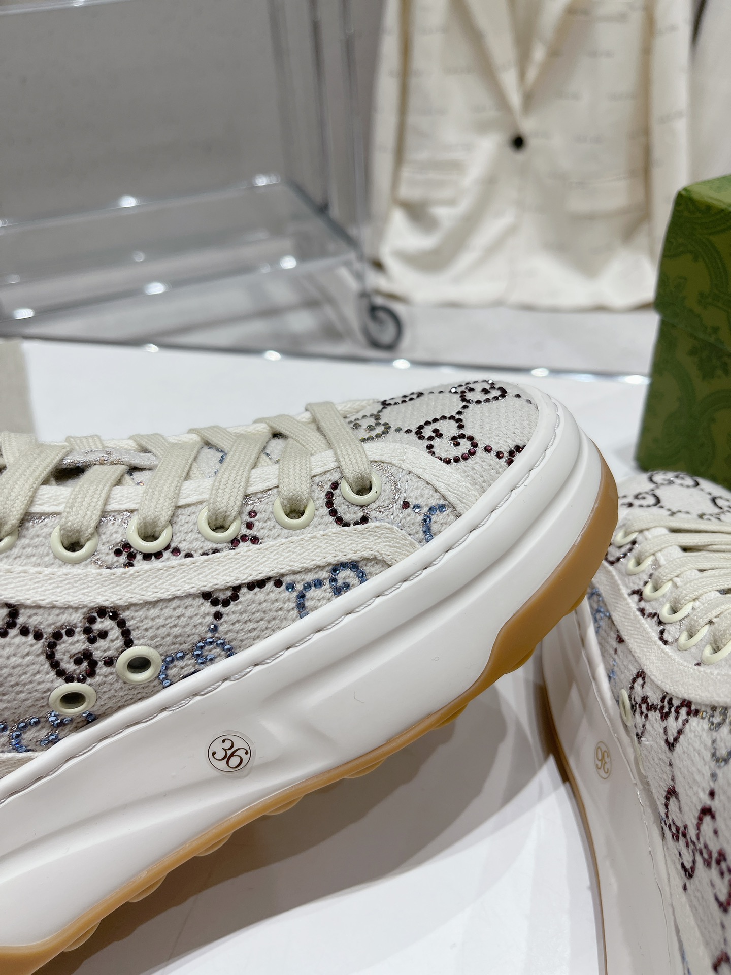 Gucci Explosive Presbyopia Canvas Casual Platform Shoes