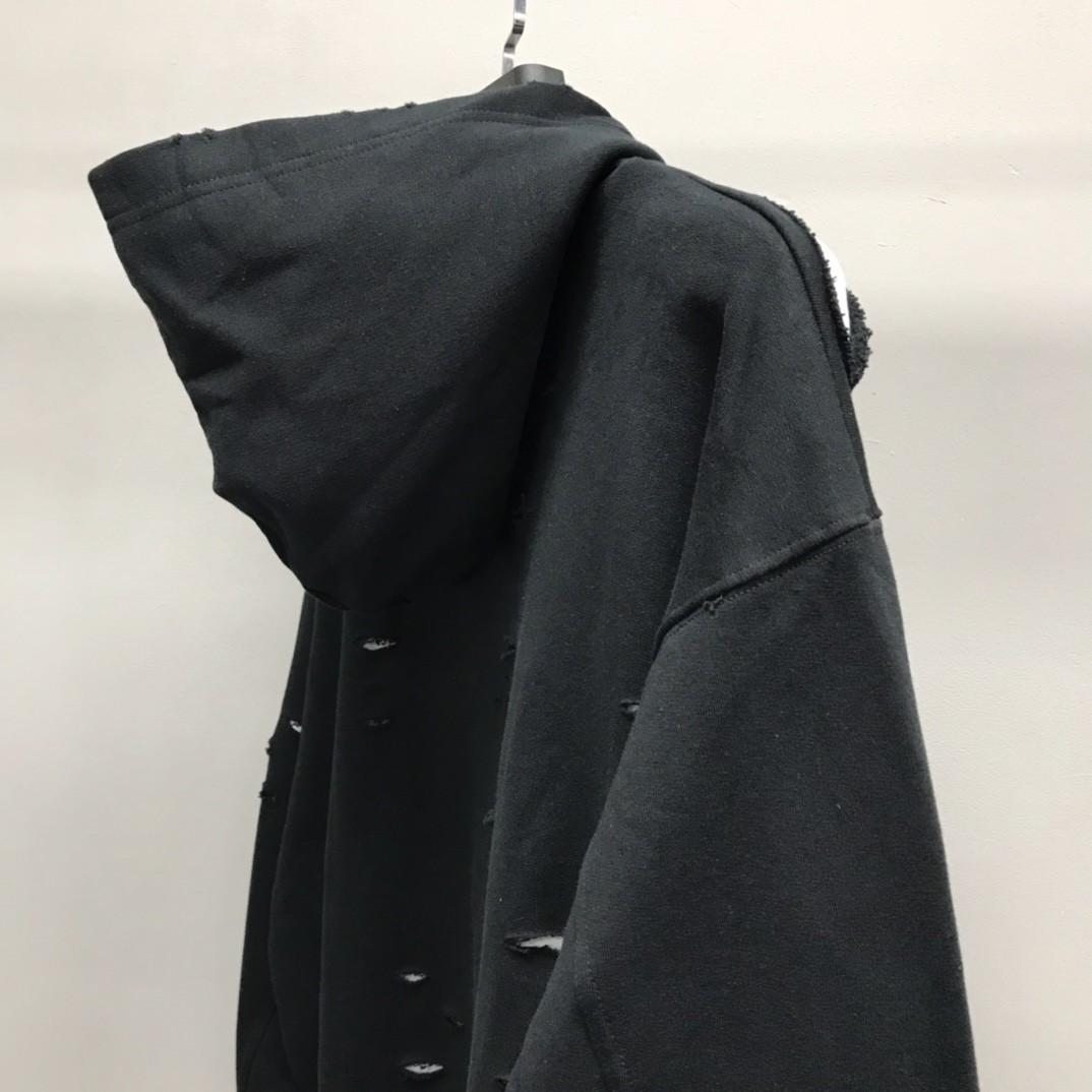 Balenciaga ripped double layer hoodie