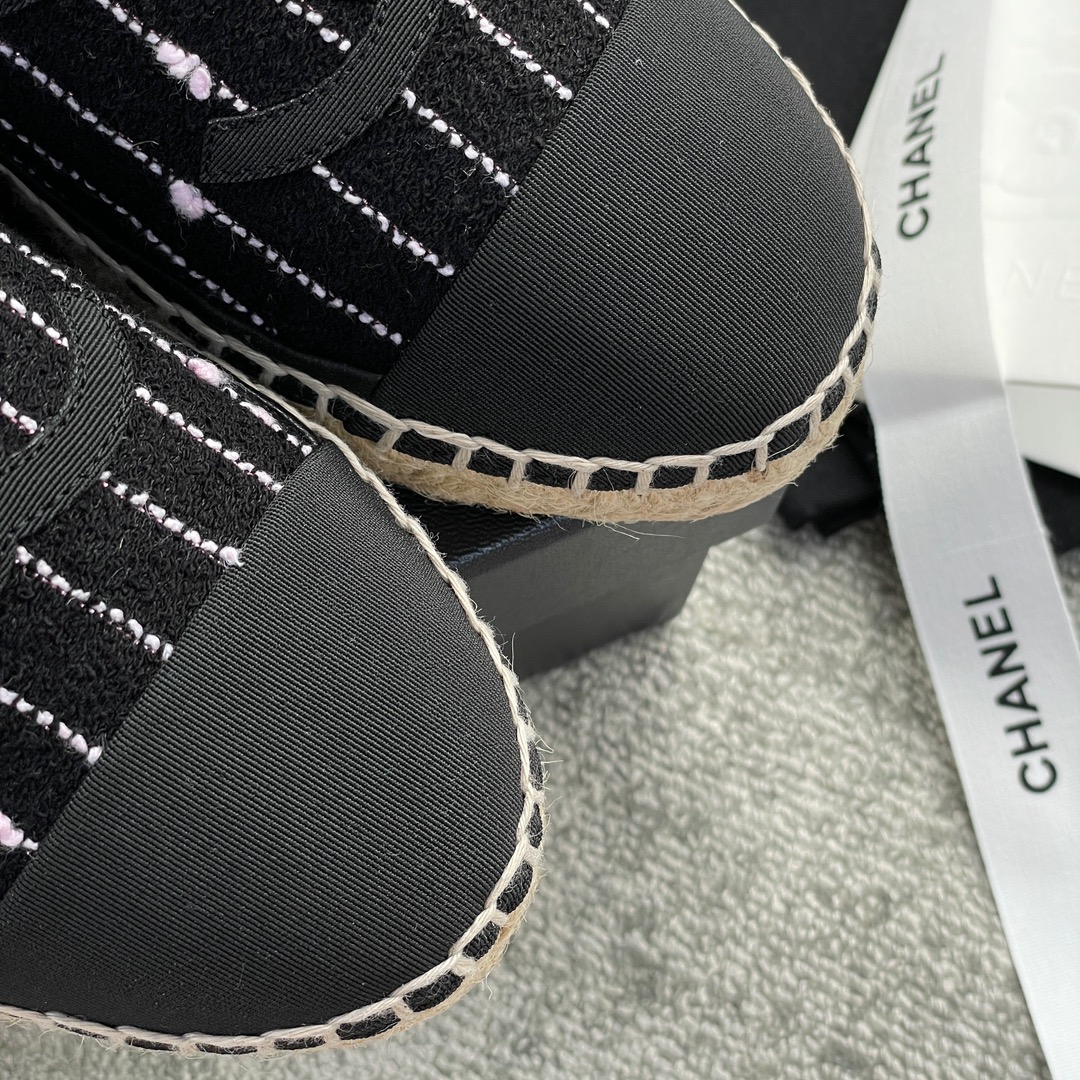 CHANEL fisherman shoes custom mixed sheepskin imported leather embryo leather upper soft inner cushion sheepskin