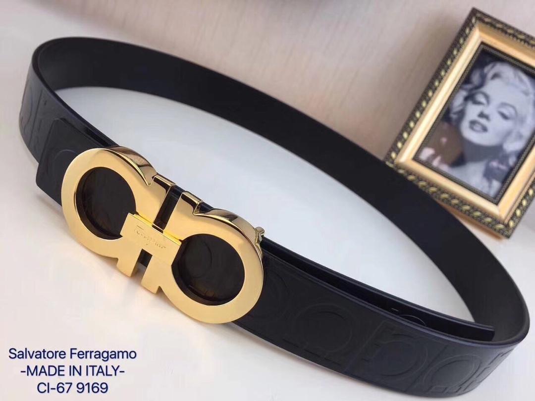 FERRAGAMO imported cowhide tree cream leather