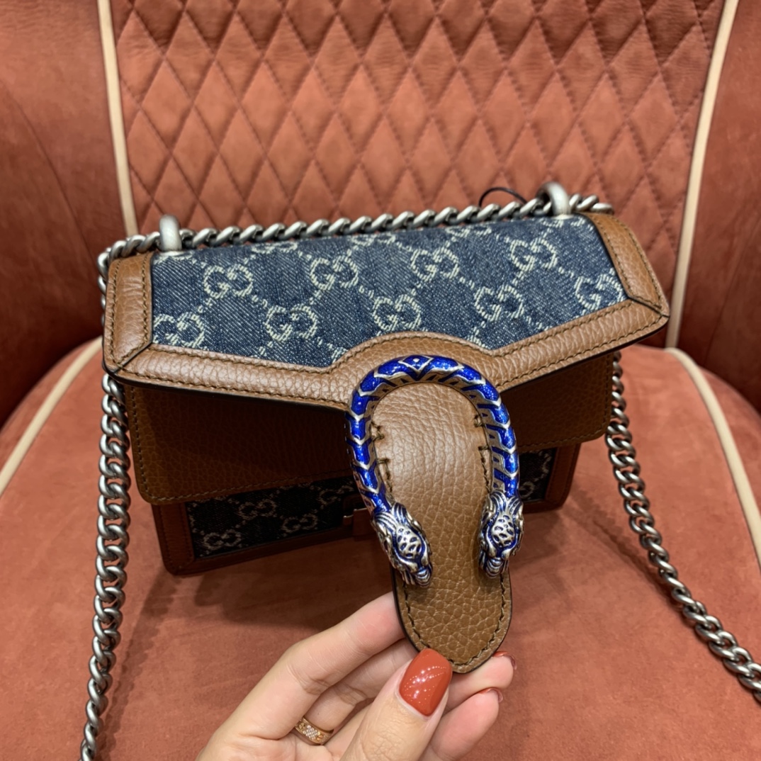 GUCCI 𝙂𝙐𝘾𝘾𝙄 𝘿𝙀𝙉𝙄𝙈 Denim Series Denim Dionysus Trumpet 20 # 421970