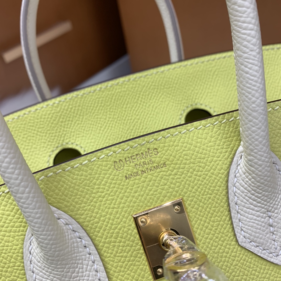 Birkin 25cm epsom lemon yellow ➕ milkshake white gold buckle