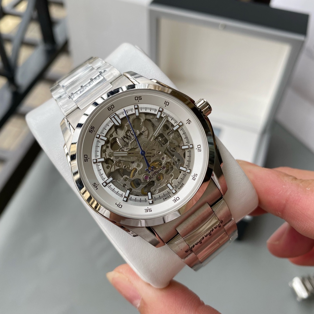 IWC- Simple three-hand skeleton men's boutique watch Automatic Japan Citizen 82S0 skeleton movement