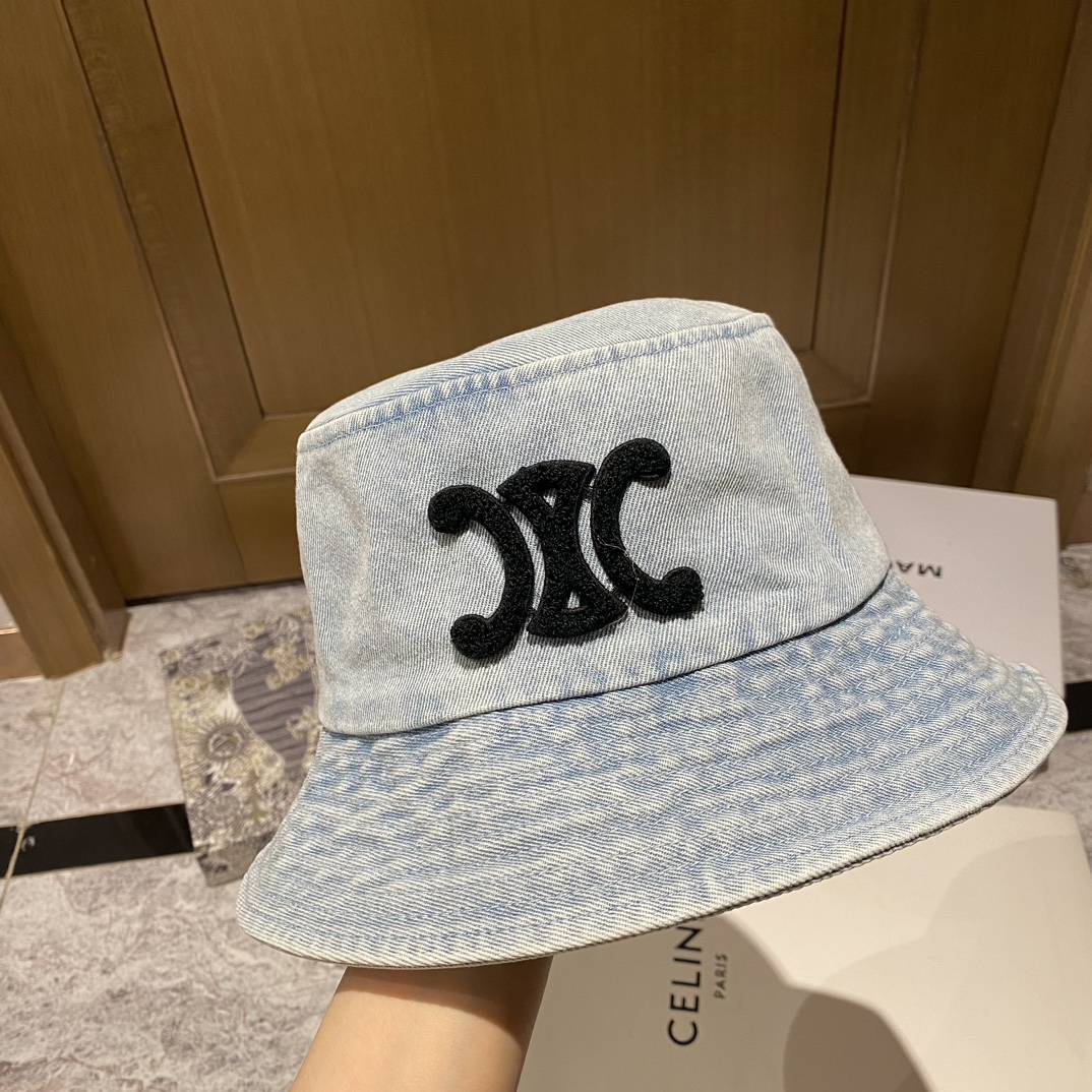 [CELINE Celine] 2023 new denim made of old fisherman hat
