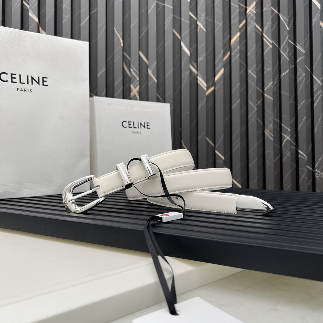 CELINE WESTERN medium belt in smooth calfskin