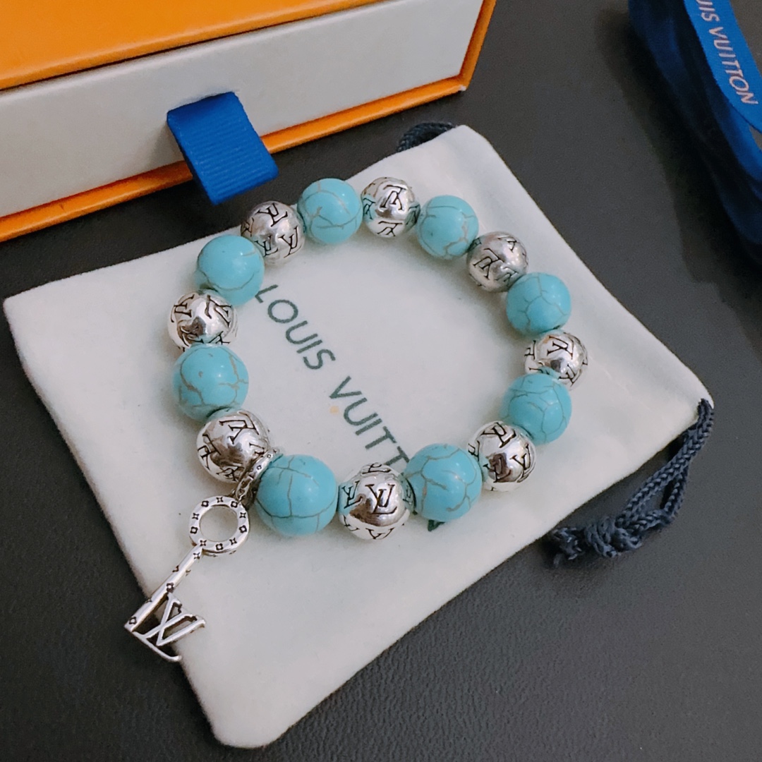 Louis Vuitton LV bracelet 🇷🇼 multi-element turquoise thai silver style (large) bracelet