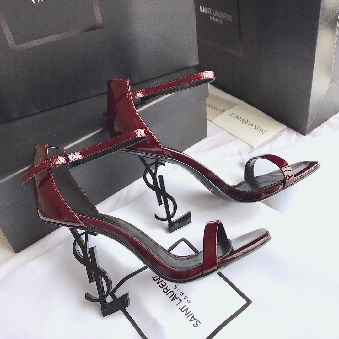 Saint Laurent 2020 newest Opyum sandals high heel sandals original open mold leather outsole