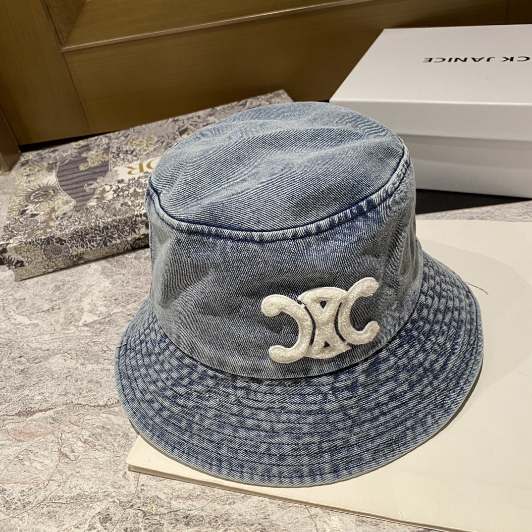 [CELINE Celine] 2023 new denim made of old fisherman hat